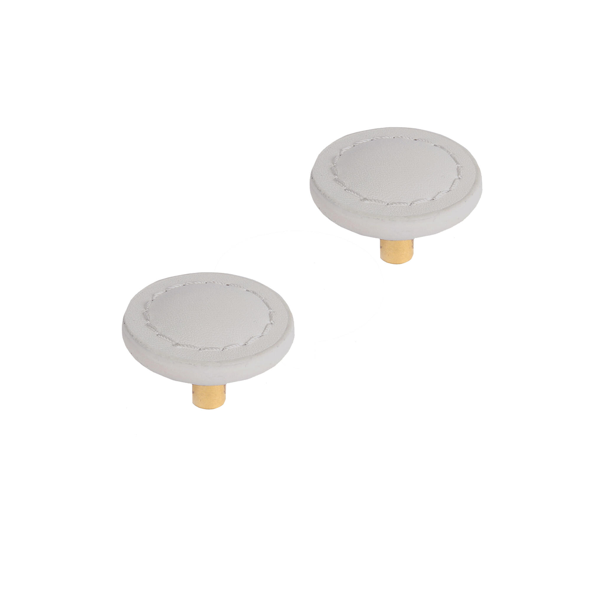 2 pomos rei en cuero acabado gris y medida 44mm