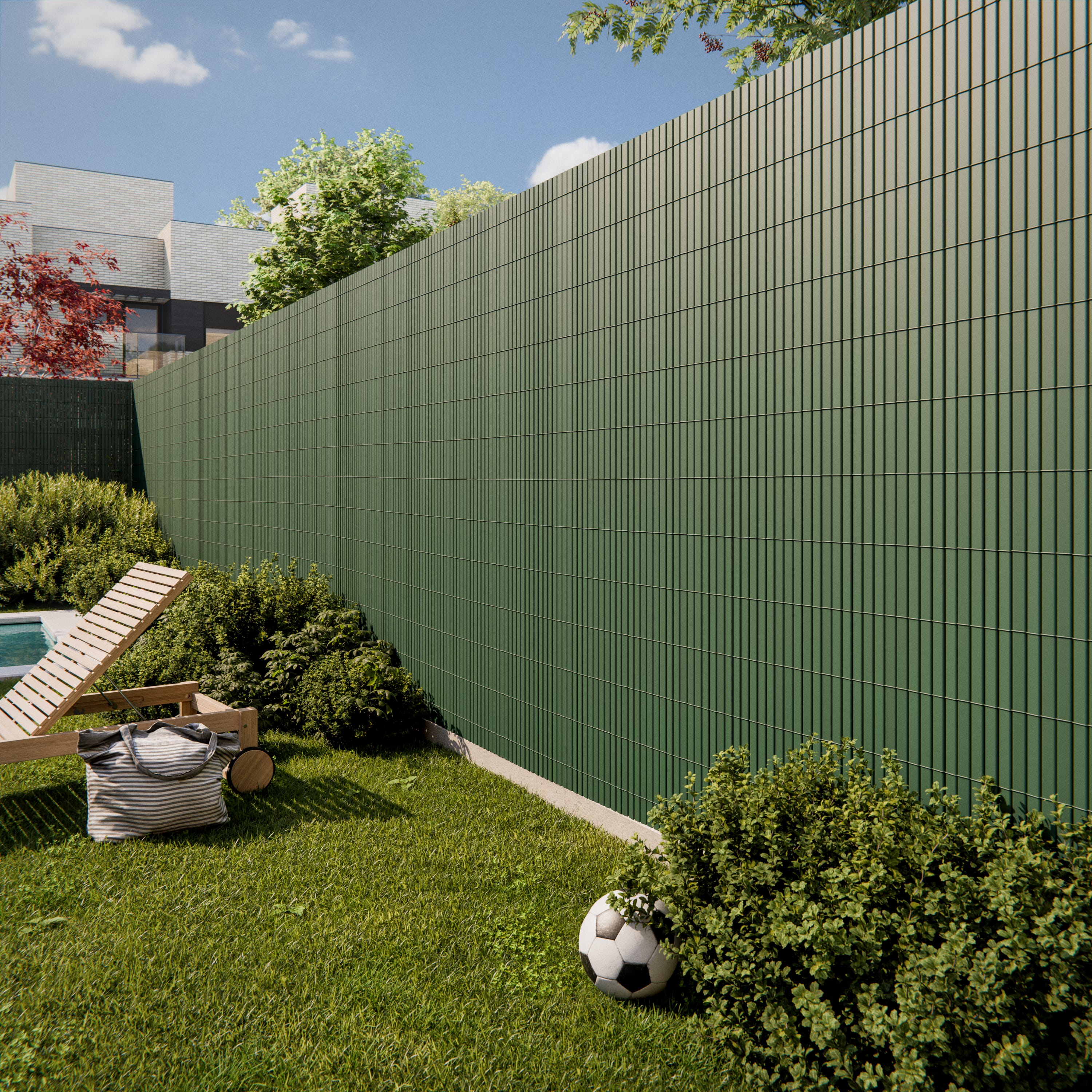 Caizo Cañizo de ocultación de PVC verde de 2 x 5 m NATERIAL | Leroy Merlin