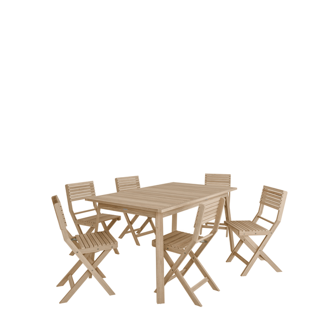 Mesa de jardim extensível de madeira 50/200X90CM NATERIAL SOLIS BUTTERFLY CASTANHO