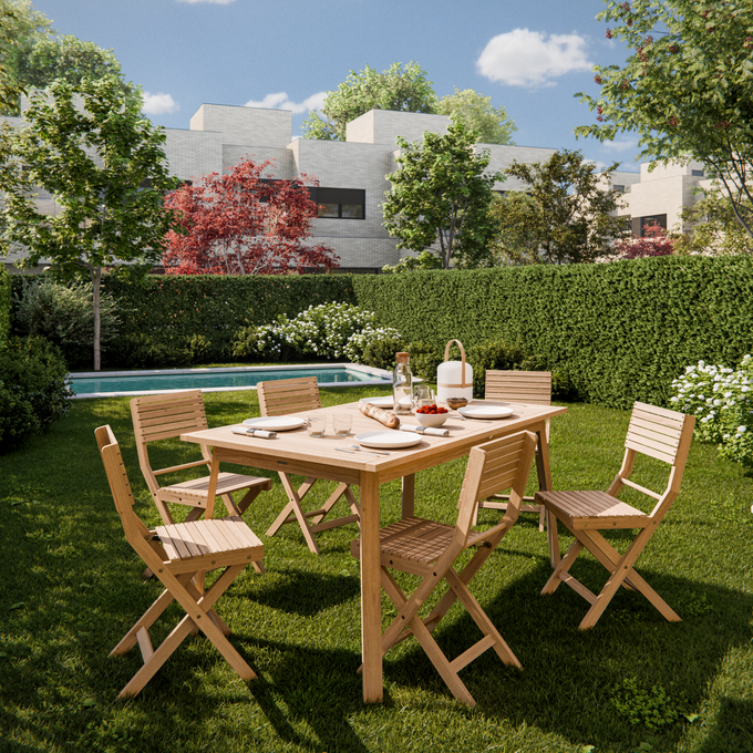 Sillas de madera exterior