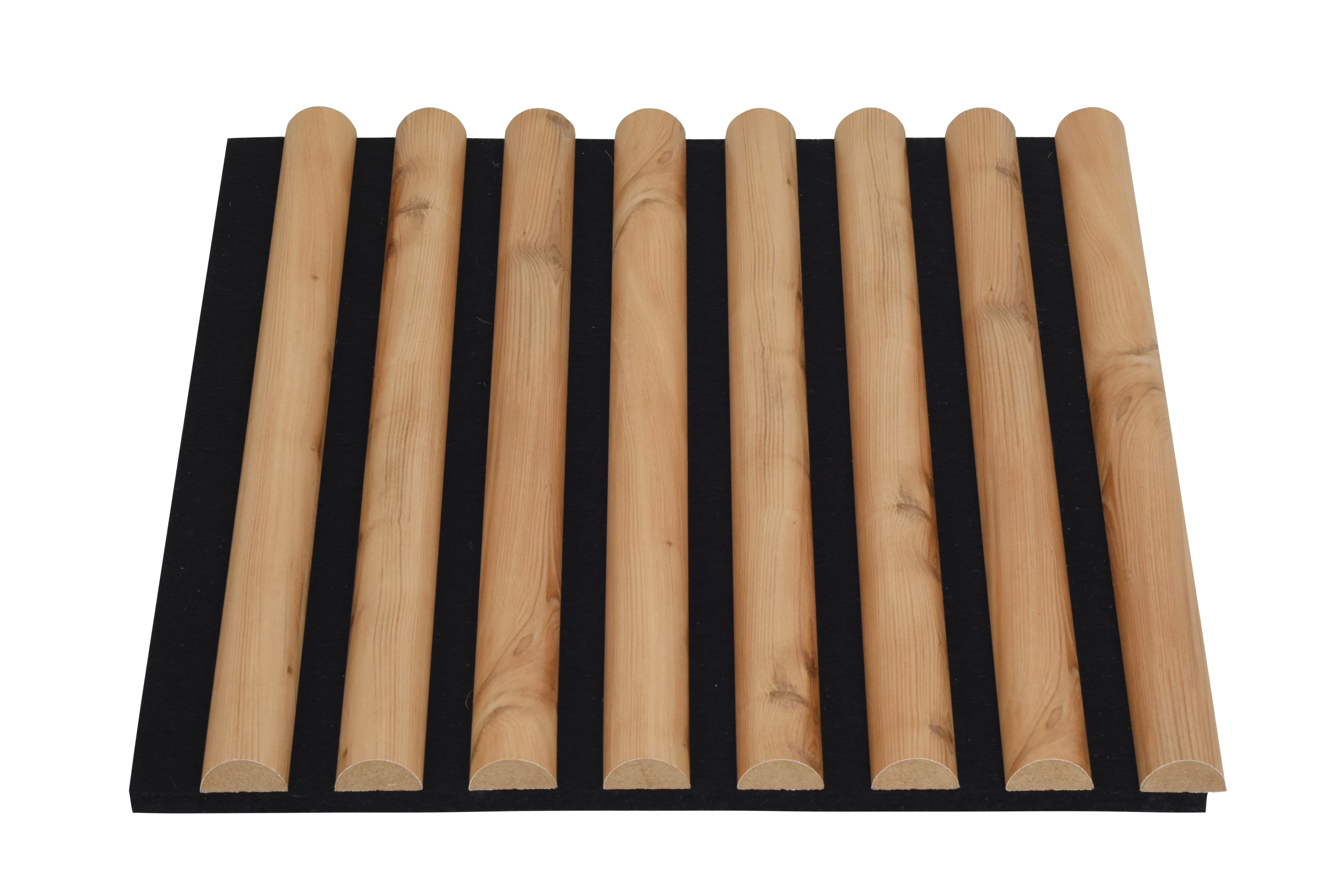 Panele ścienne 3D lamele na czarnym filcu 2700x285x12 mm Core dąb 8 lameli półwałek - 4