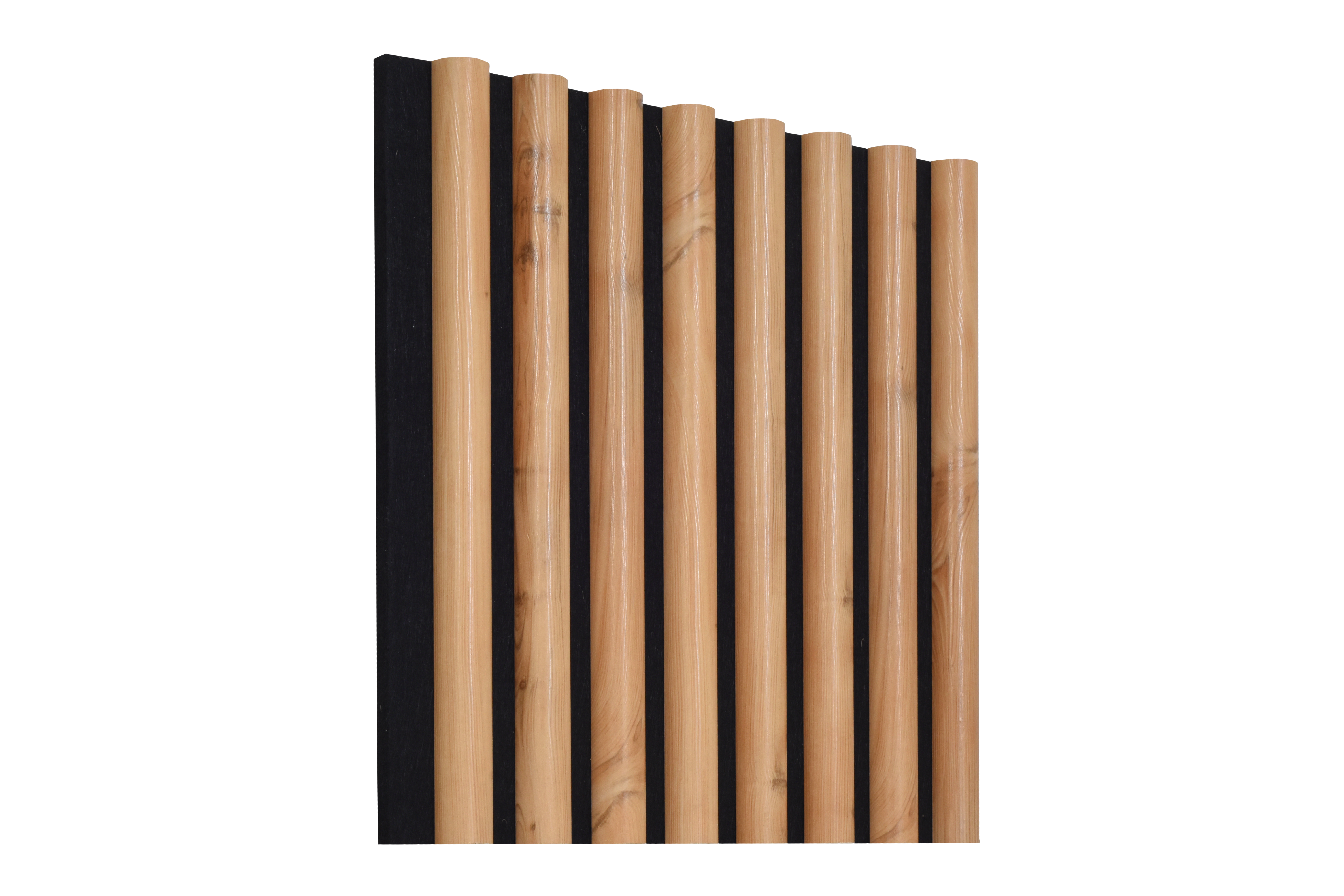 Panele ścienne 3D lamele na czarnym filcu 2700x285x12 mm Core dąb 8 lameli półwałek - 5