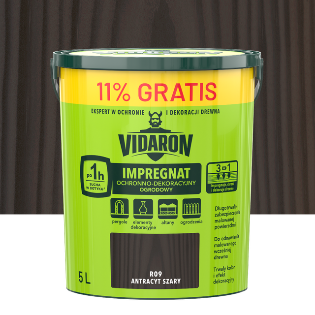 Impregnat do drewna ochronno-dekoracyjny antracyt szary 5 l Vidaron