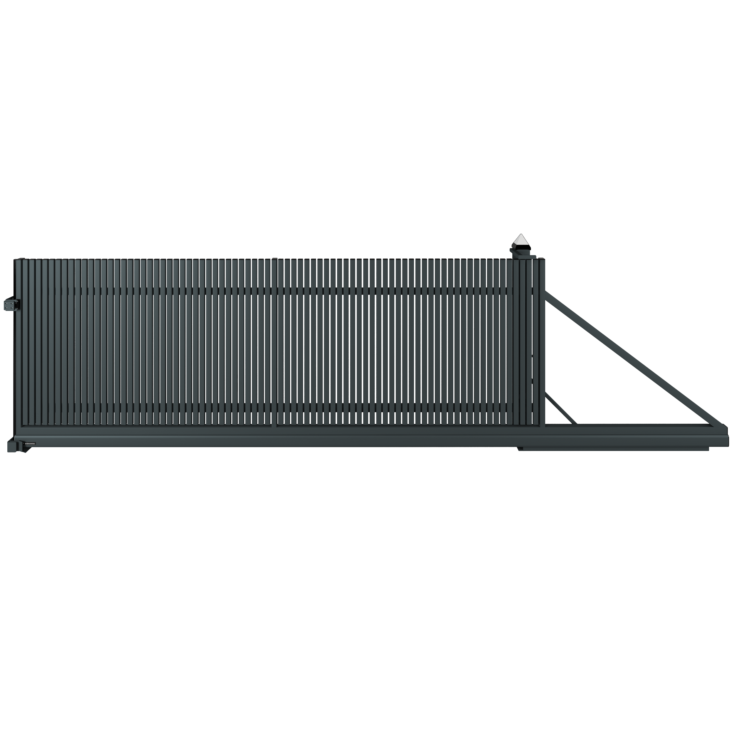 Brama przesuwna AW.10.76 4x1,5 m prawa antracytowa automat Wiśniowski