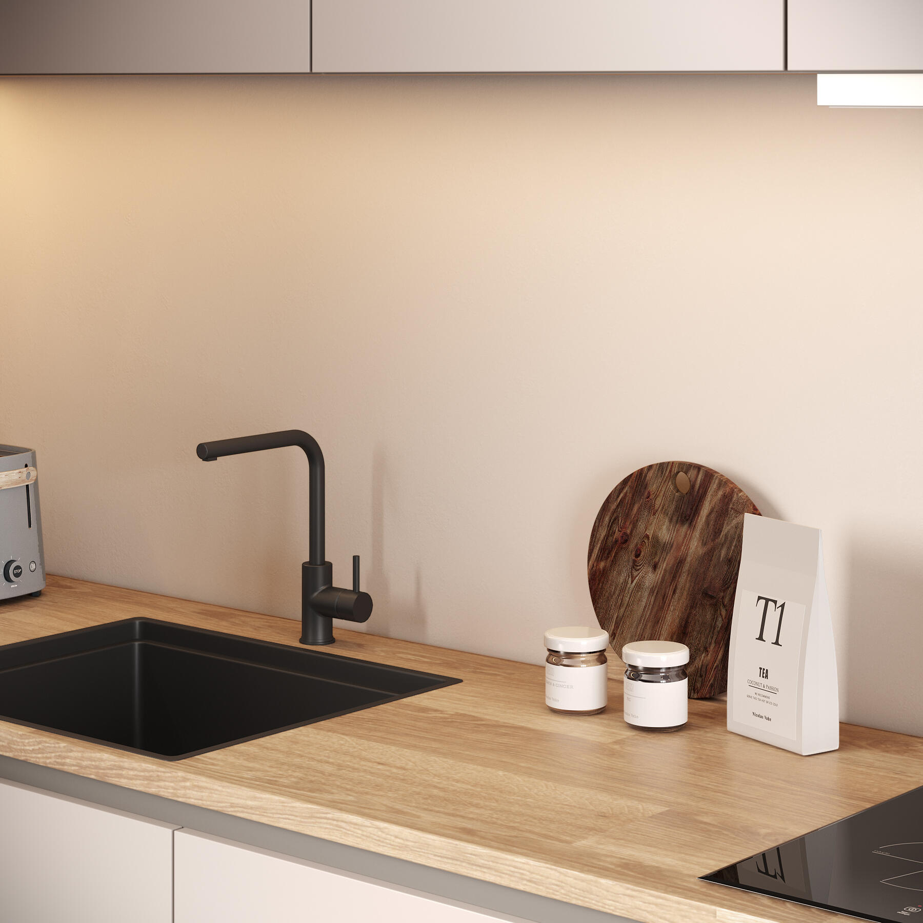 Plan de travail stratifié Chene Scandinave L.315 x P.65 cm, Ep.38 mm - 3