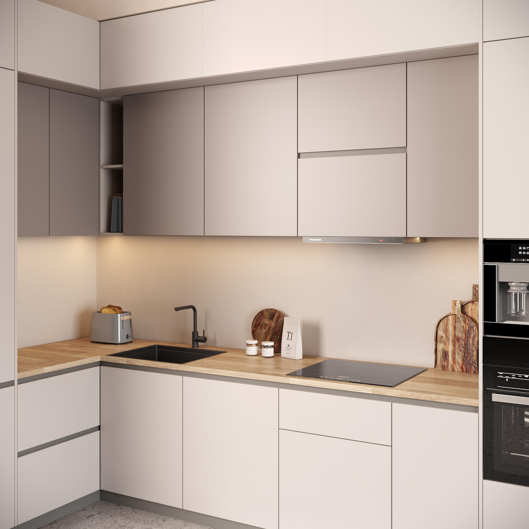 Plan de travail stratifié Chene Scandinave L.315 x P.65 cm, Ep.38 mm - 2