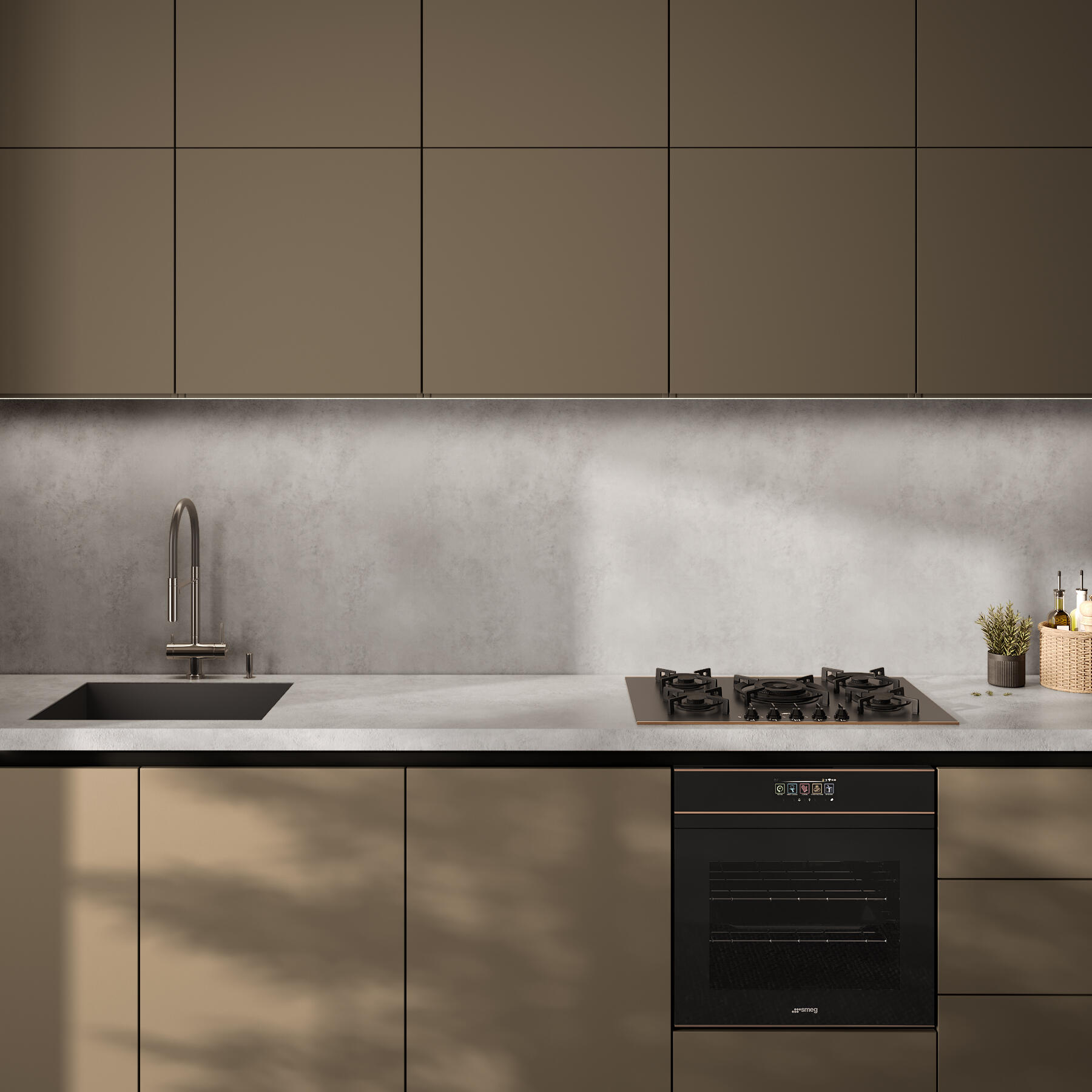 Plan de travail stratifié Beton Moon L.315 x P.65 cm, Ep.38 mm - 3