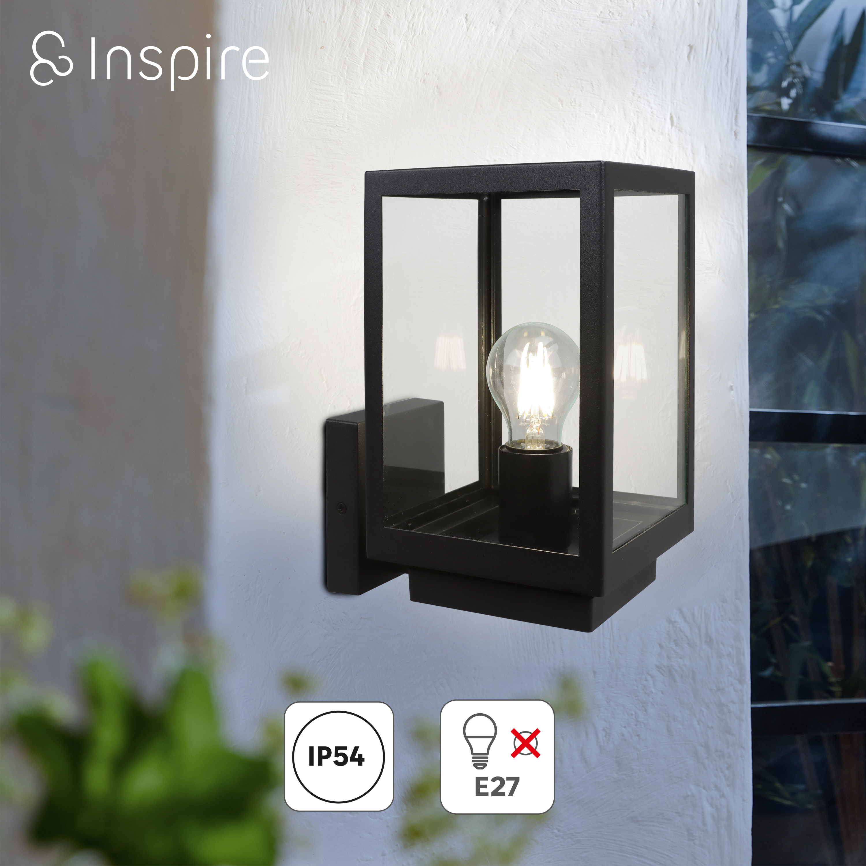 Kinkiet zewnętrzny Ikaros góra czarny E27 IP54 Inspire - 5