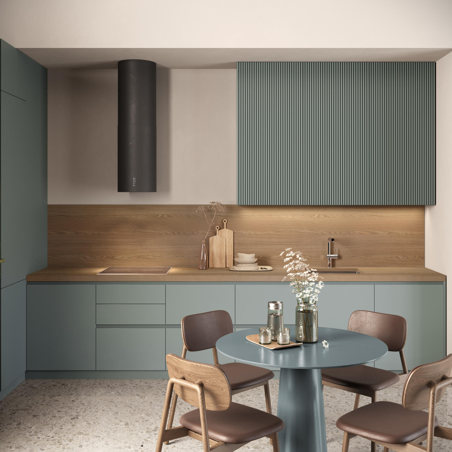 Plan de travail stratifié Noyer Mokka L.315 x P.65 cm, Ep.38 mm - 3