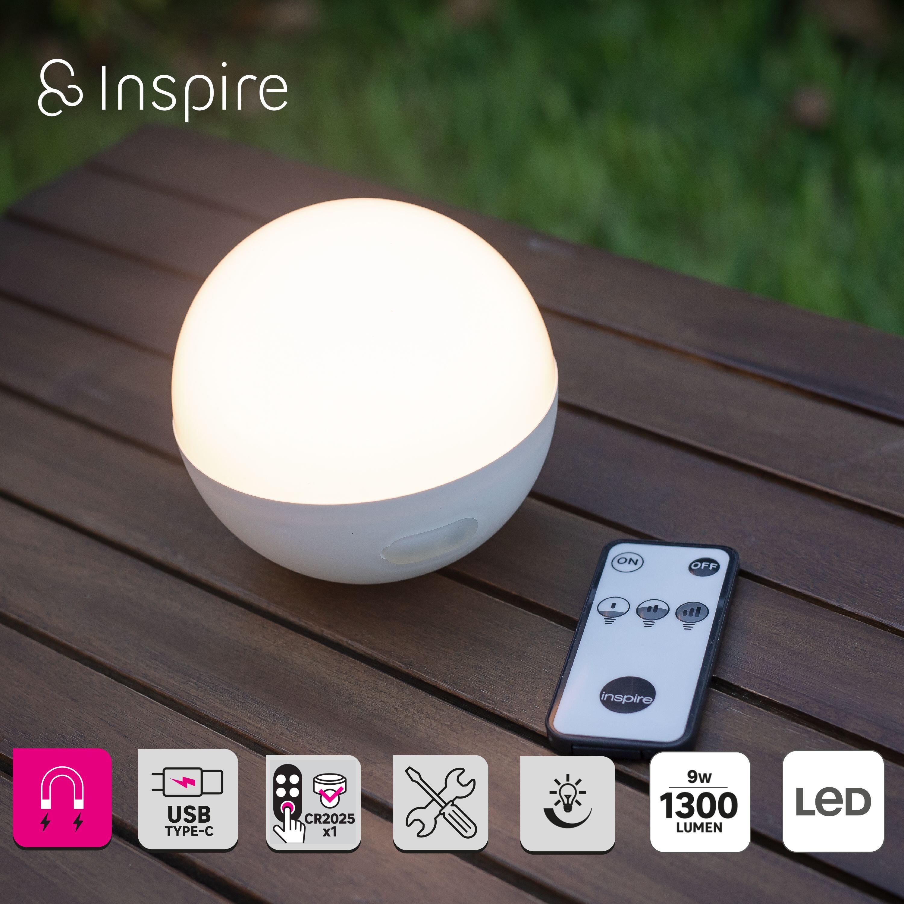 Lampada da esterno Caspe Bulb Battery USB magnetic bianco H 10 cm, in pvc LED INSPIRE - 11