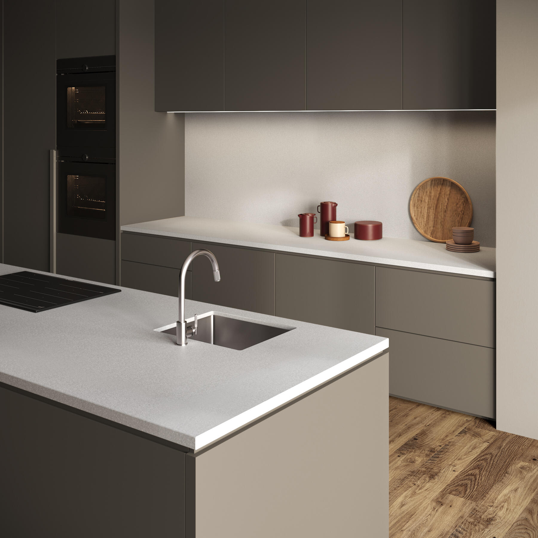 Plan de travail stratifié Terrazzo Verona L.315 x P.65 cm, Ep.38 mm - 2