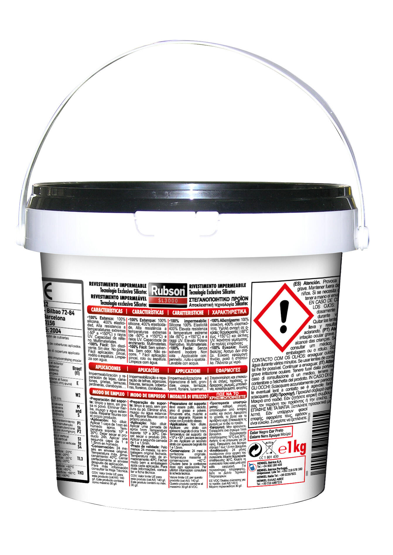 Silicone líquido RUBSON SL3000 PRETO 1KG - 6
