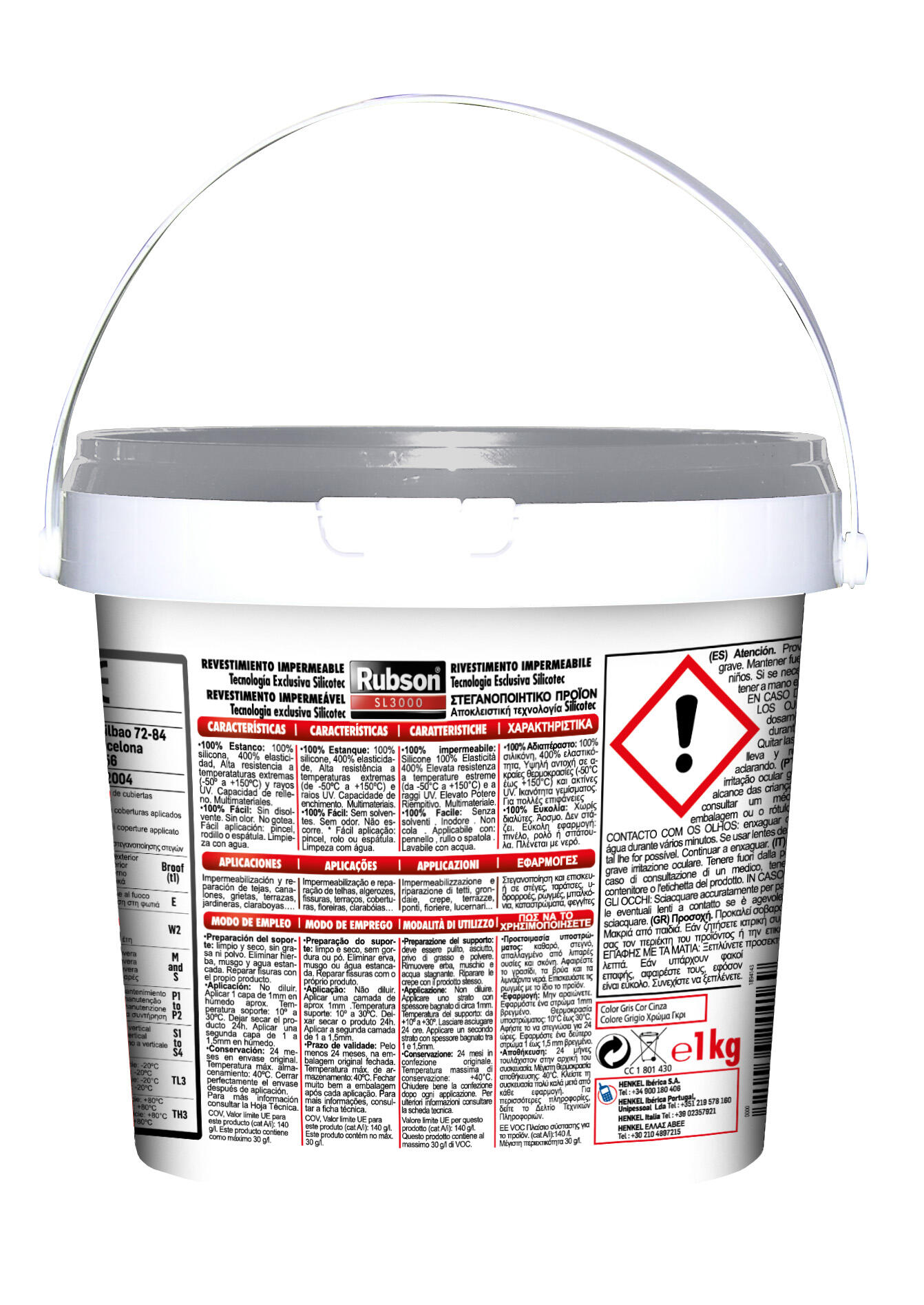 Silicone líquido RUBSON SL3000 CINZA 1KG - 7