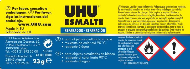 Reparador de esmalte loiça sanitária 23gr branco UHU - 4