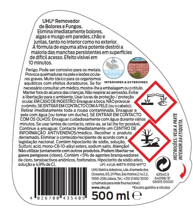 Removedor bolores e fungos 500 ml UHU - 7