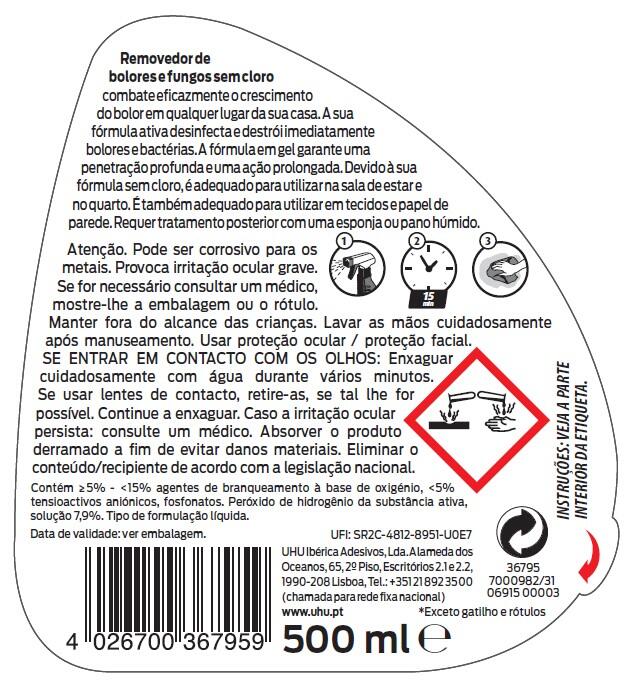 Removedor de bolores e fungos sem cloro 500 ml UHU - 6