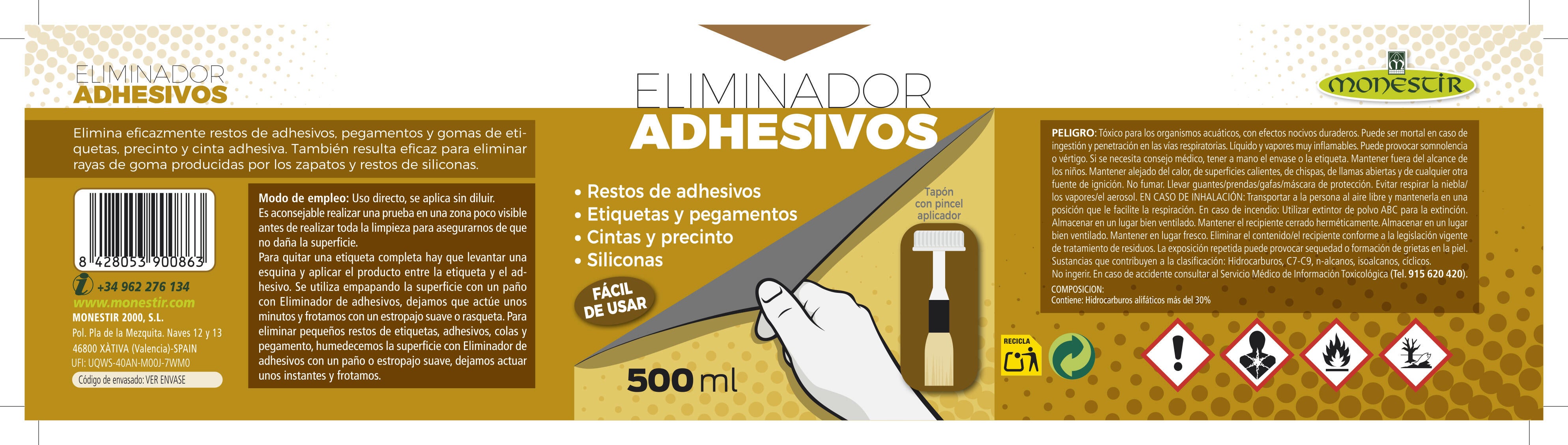 Eliminador de adhesivos MONESTIR 500 ml - 6
