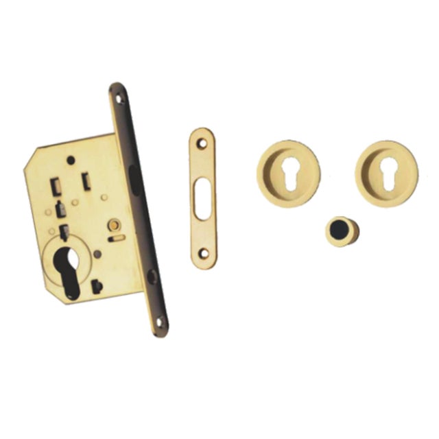 KIT PUERTA CORREDERA BOCALLAVE 35MM ACABADO LATONADO 