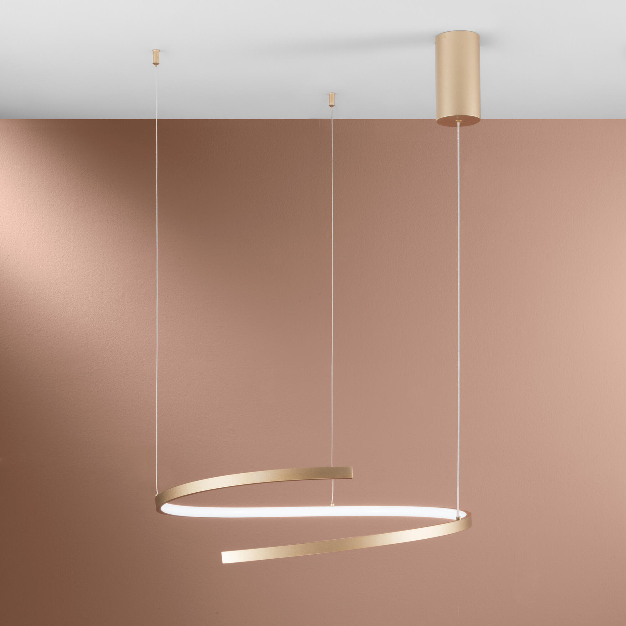 Lampadario a LED dimmerabile moderno per cucina, isola bar, lampada a sospensione moderna in acrilico oro, con 4 anelli (20 cm, 40 cm, 60 cm, 80 cm