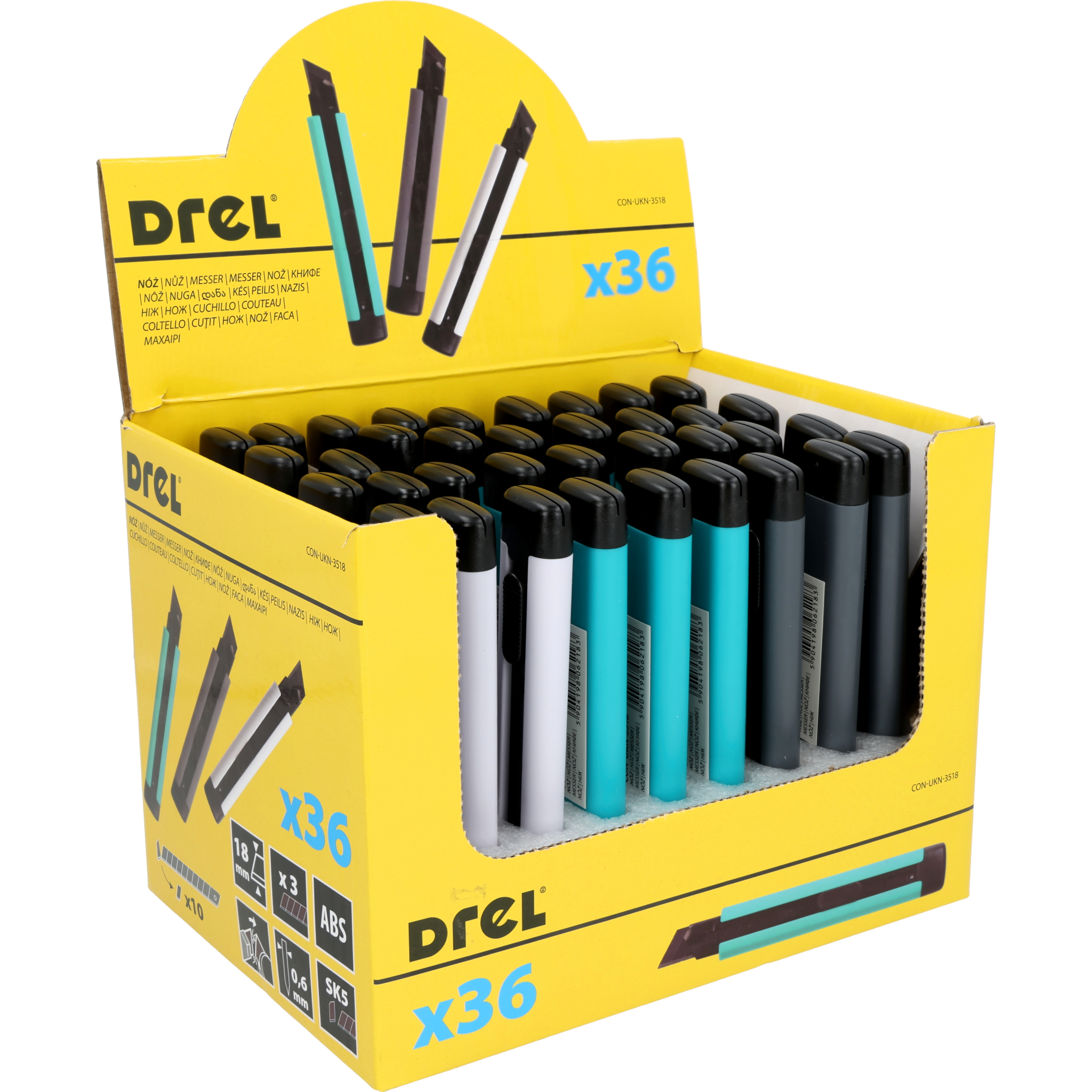 Nóż techniczny do cięcia 18 mm 3 sztuki - 4