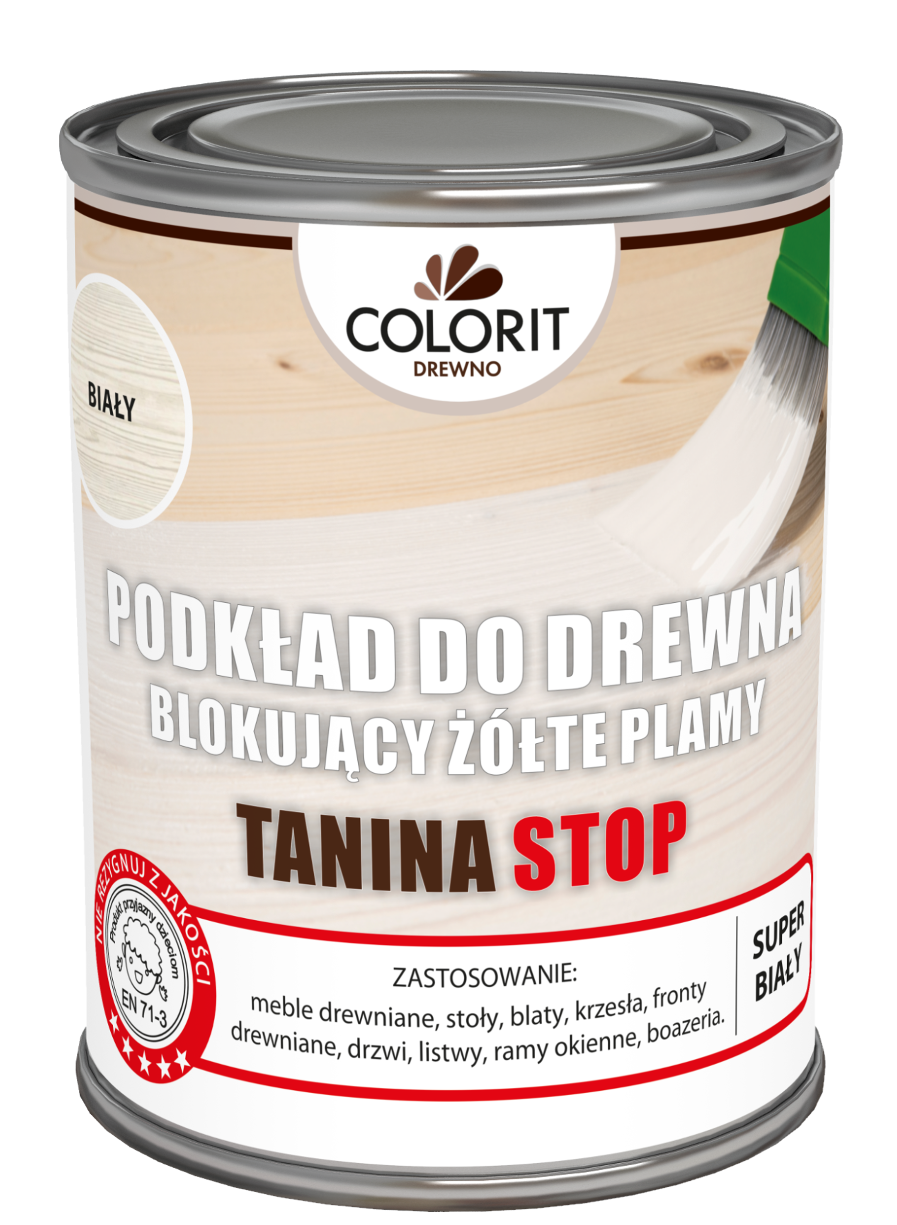 Podkład do drewna blokujący żółte plamy Tanina Stop biały 0.75 l Colorit