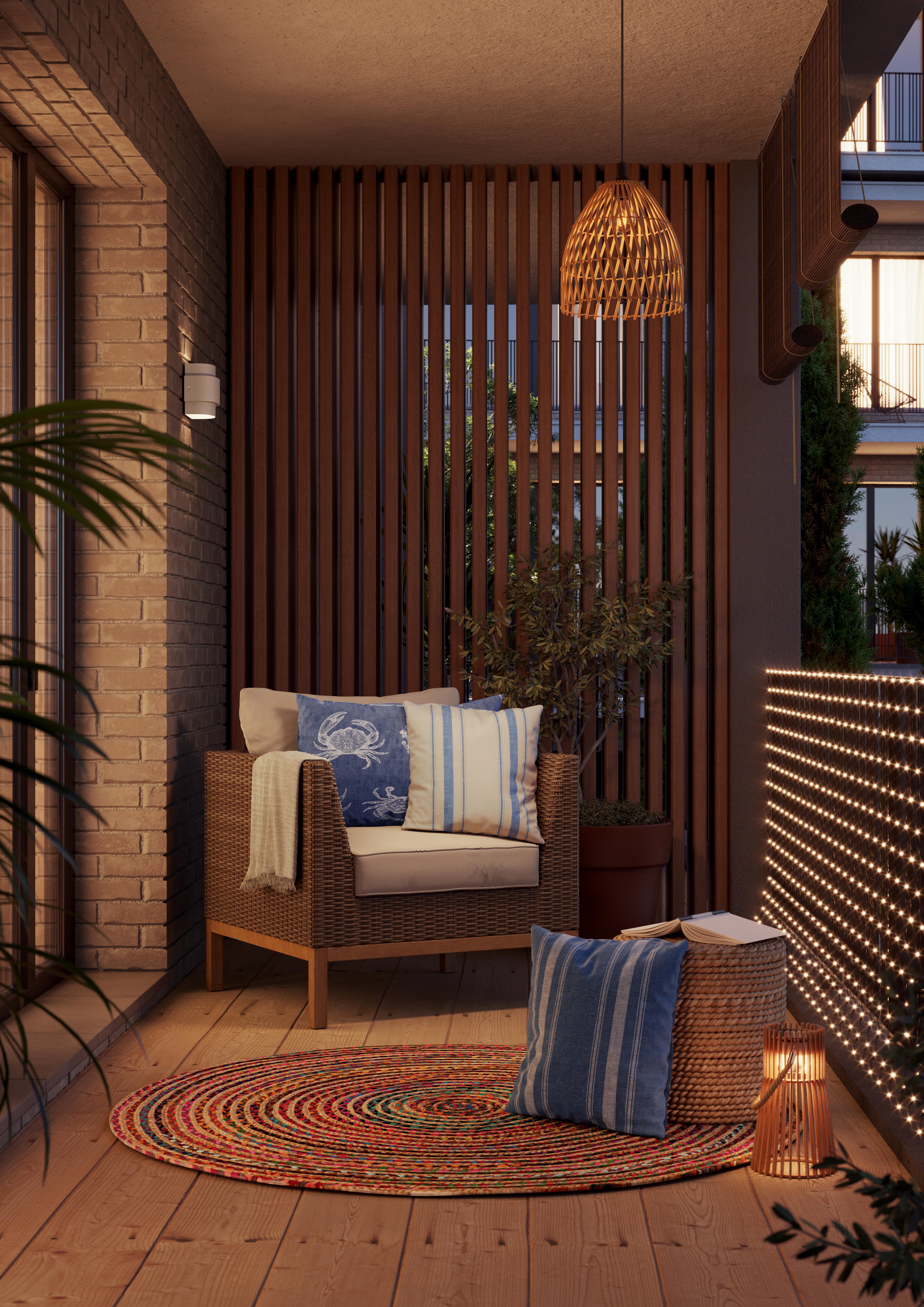 Cojín decorativo exterior e interior  Blue Times Sperone poliéster azul 40x60cm - 3