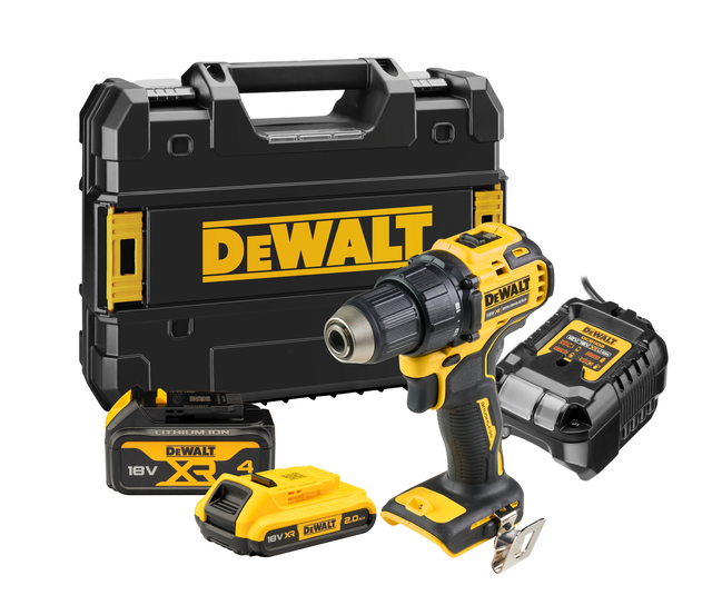 Perceuse Visseuse DEWALT XR 18V 2Ah+4Ah+Chargeur, 65Nm, DCD708MDT-QW