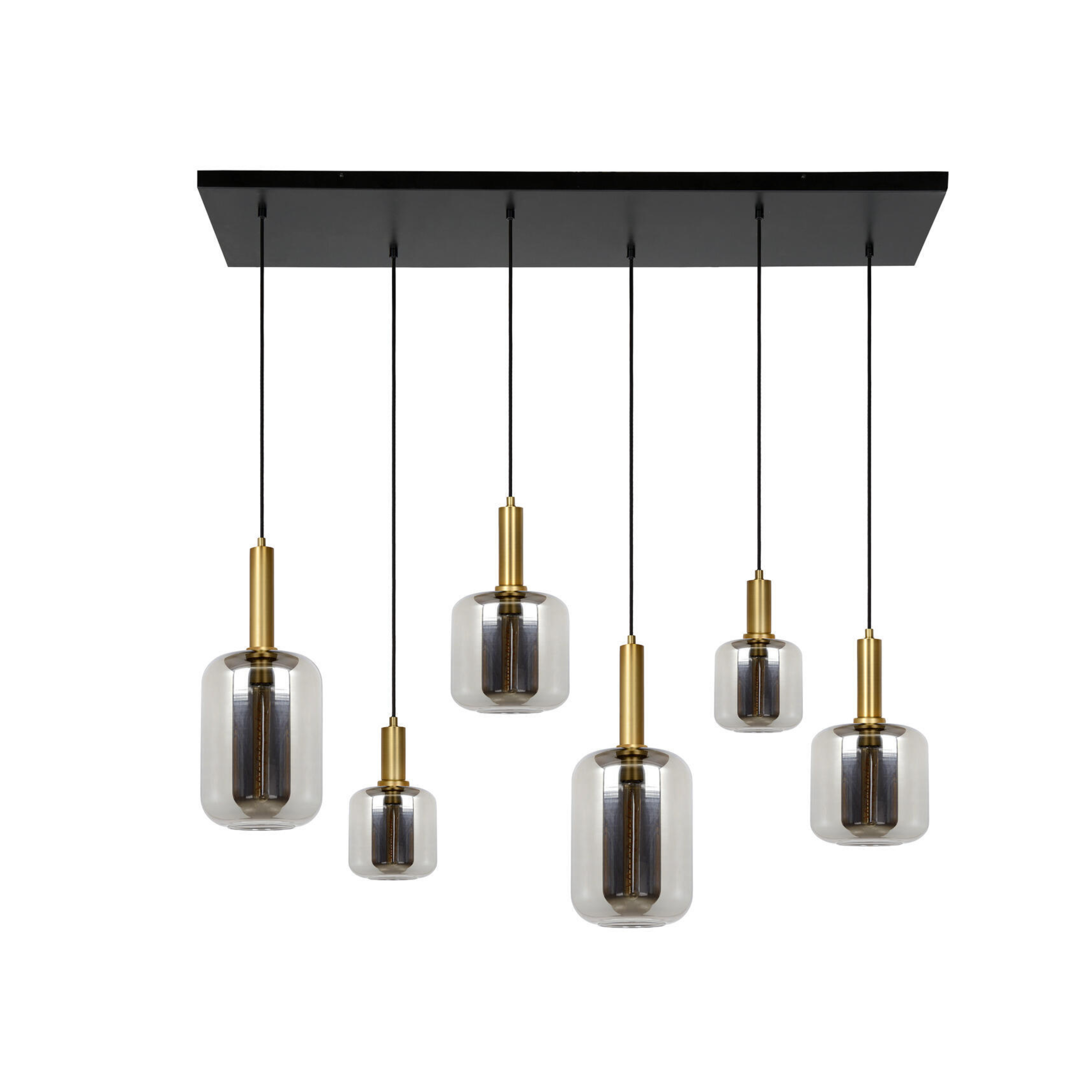 Suspension Joanet verre, fumée, l.41.5 cm, E27 - 5