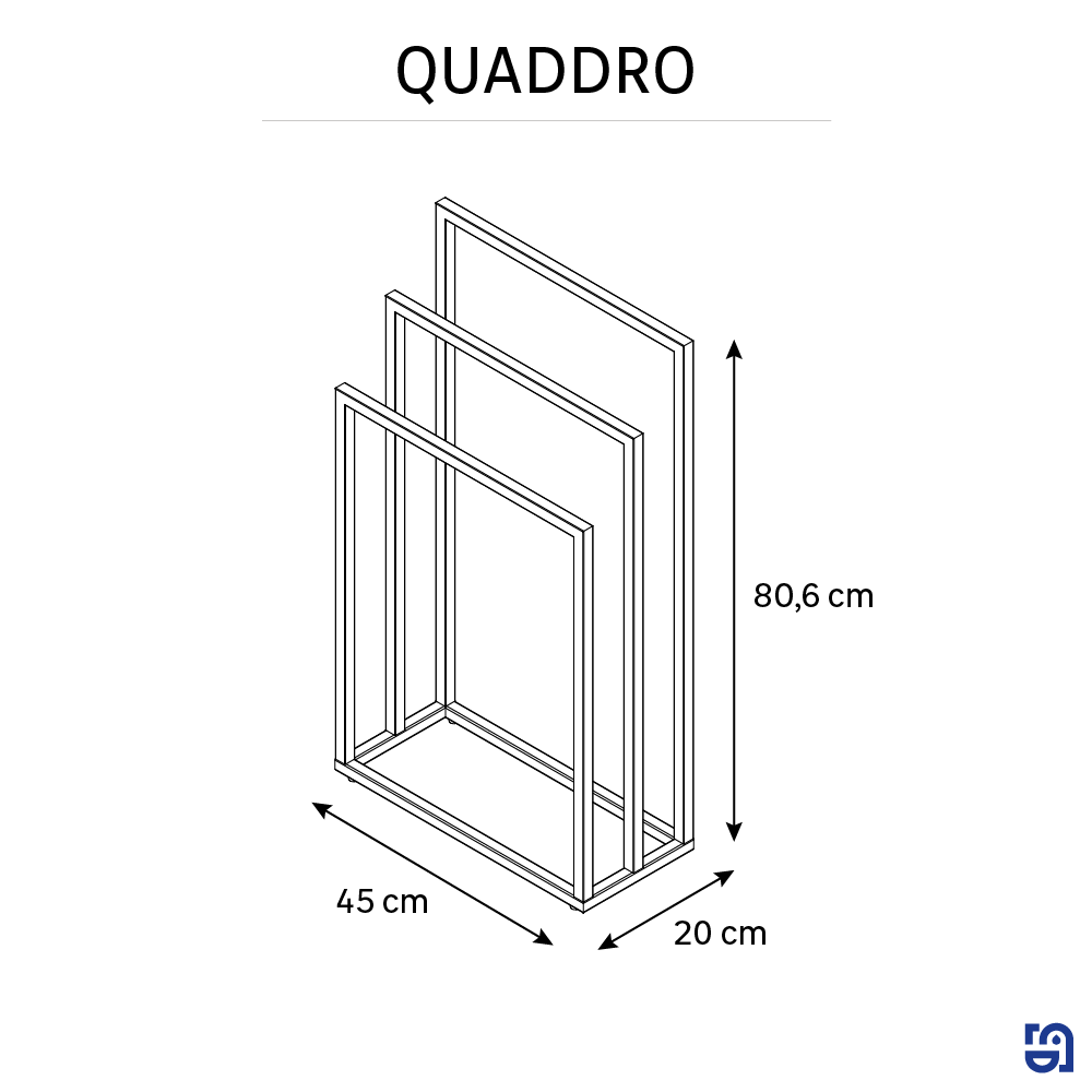 Porte-serviette sur pied noir SENSEA - 3