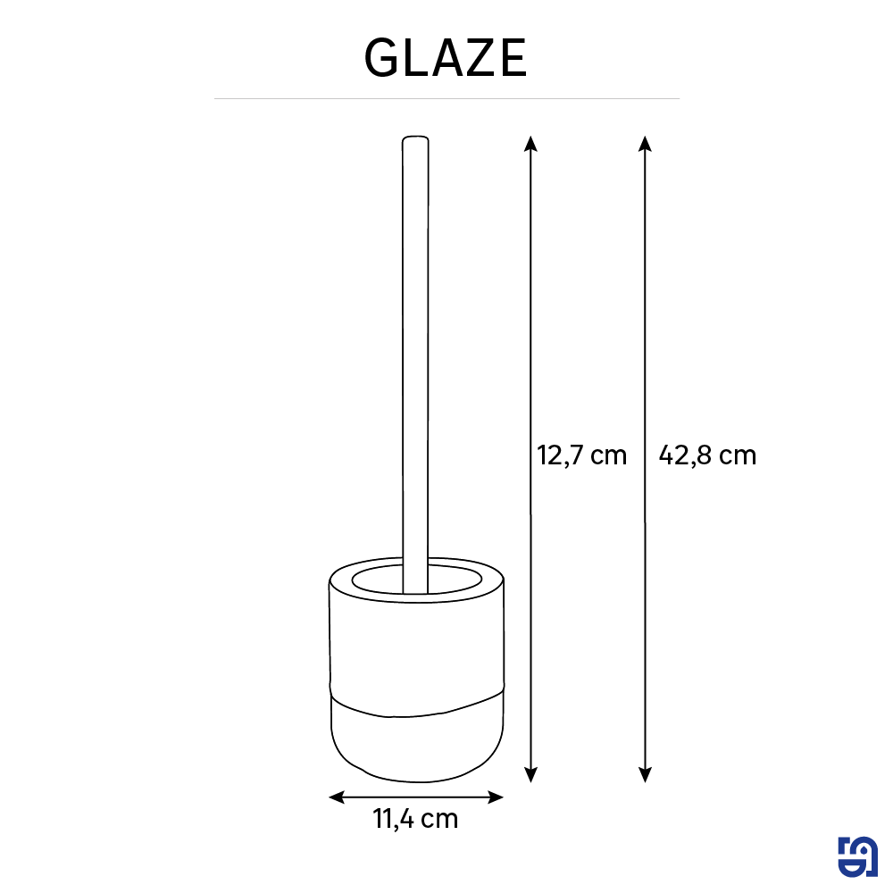 Pot avec brosse WC intégrée rouge Glaze SENSEA - 3
