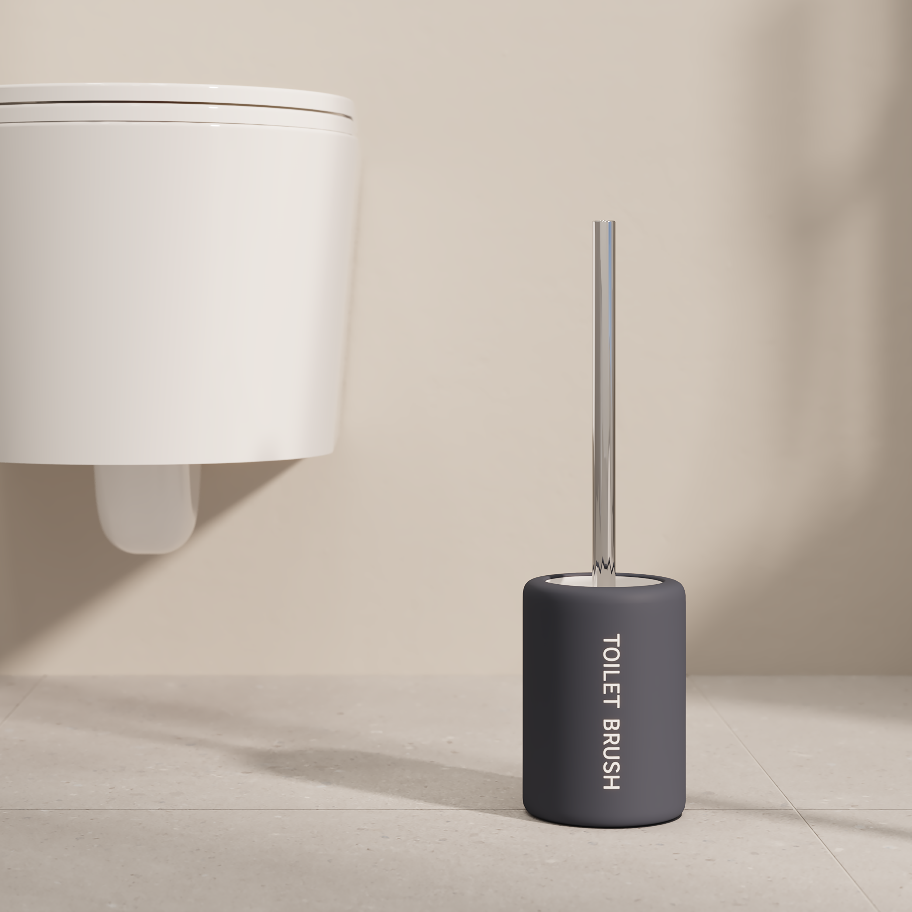 Pot avec brosse WC intégrée noir Soft SENSEA - 2