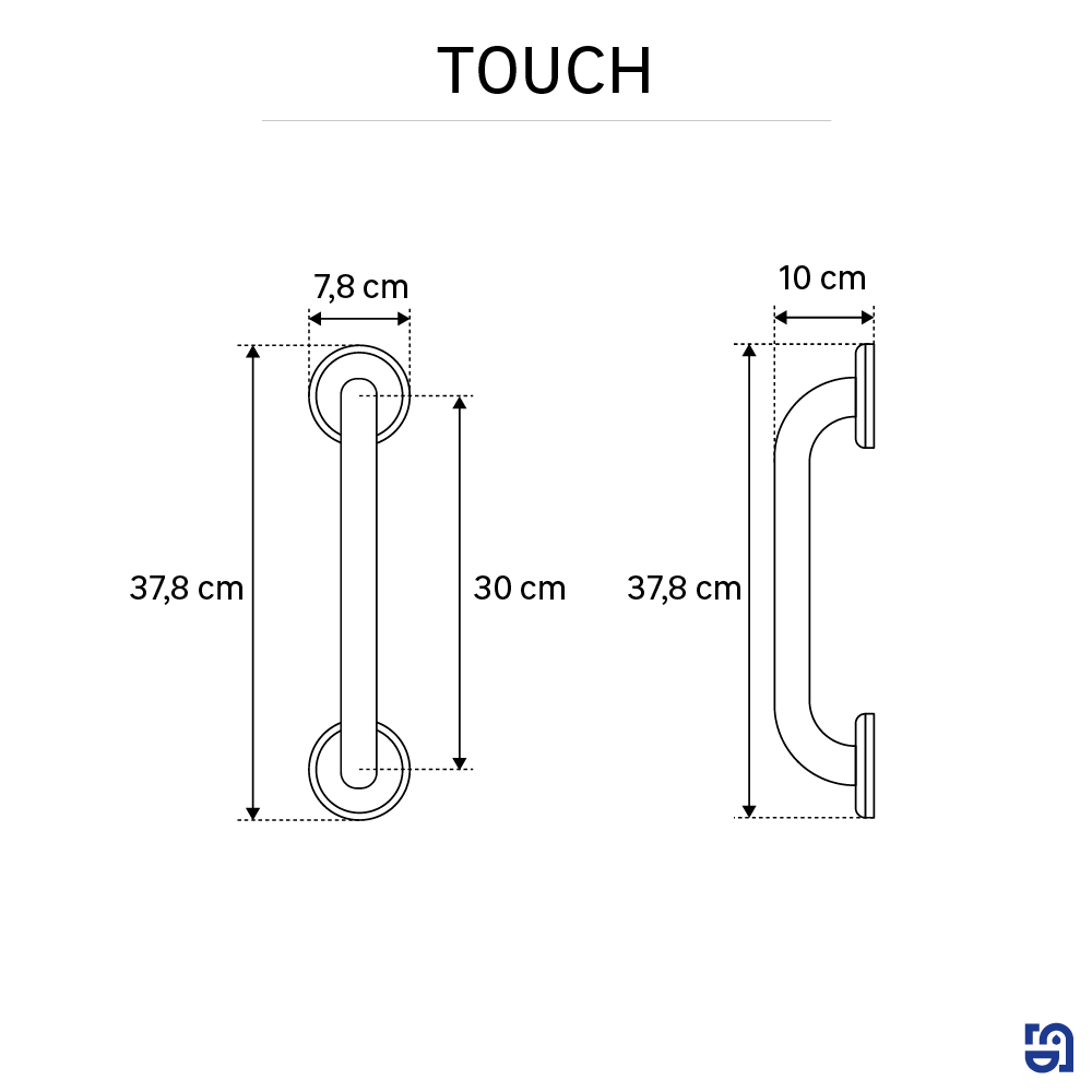 Barra de apoio preta 30cm Sensea Touch - 6