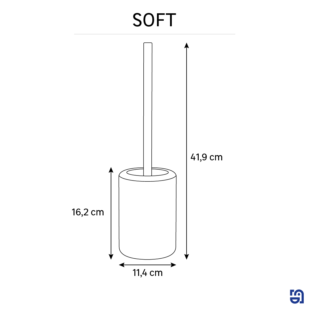 Pot avec brosse WC intégrée noir Soft SENSEA - 3