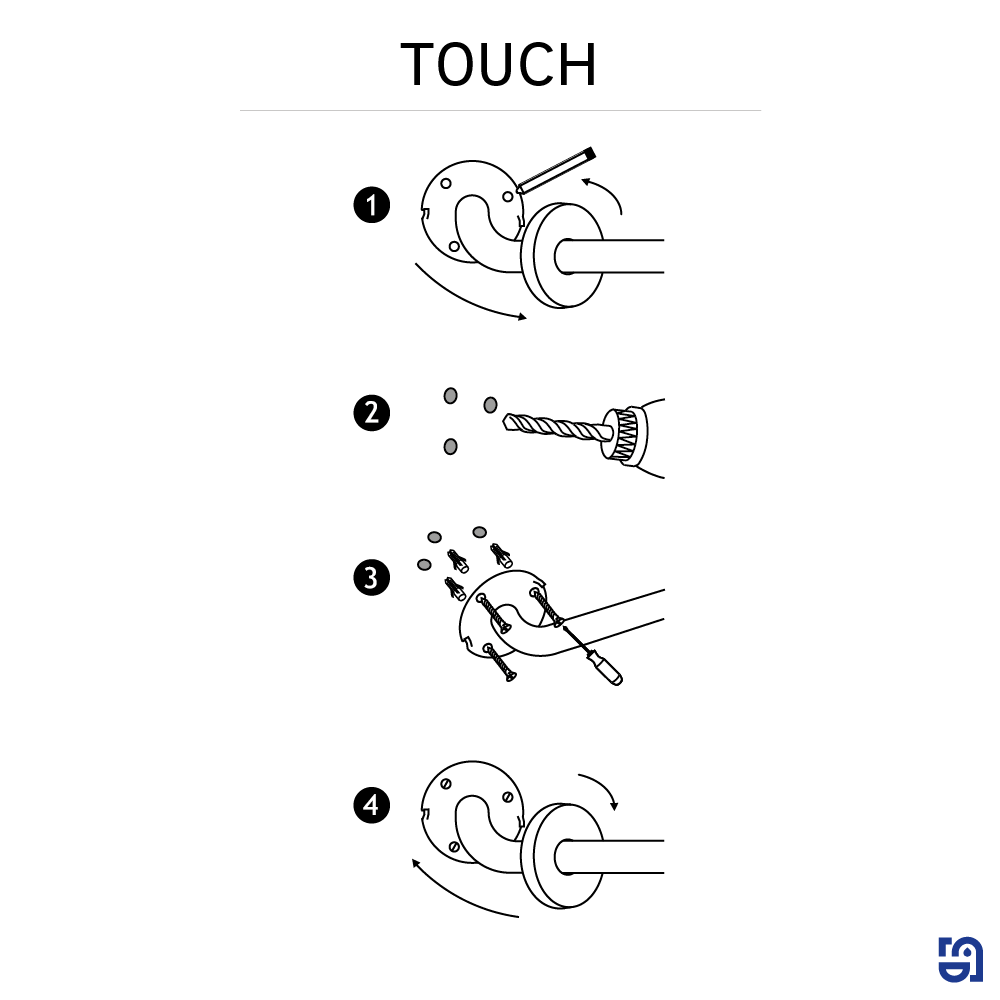 Barra de apoio preta 30cm Sensea Touch - 5