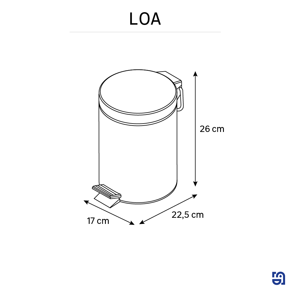 Balde do lixo 3L dourado Sensea Loa - 8
