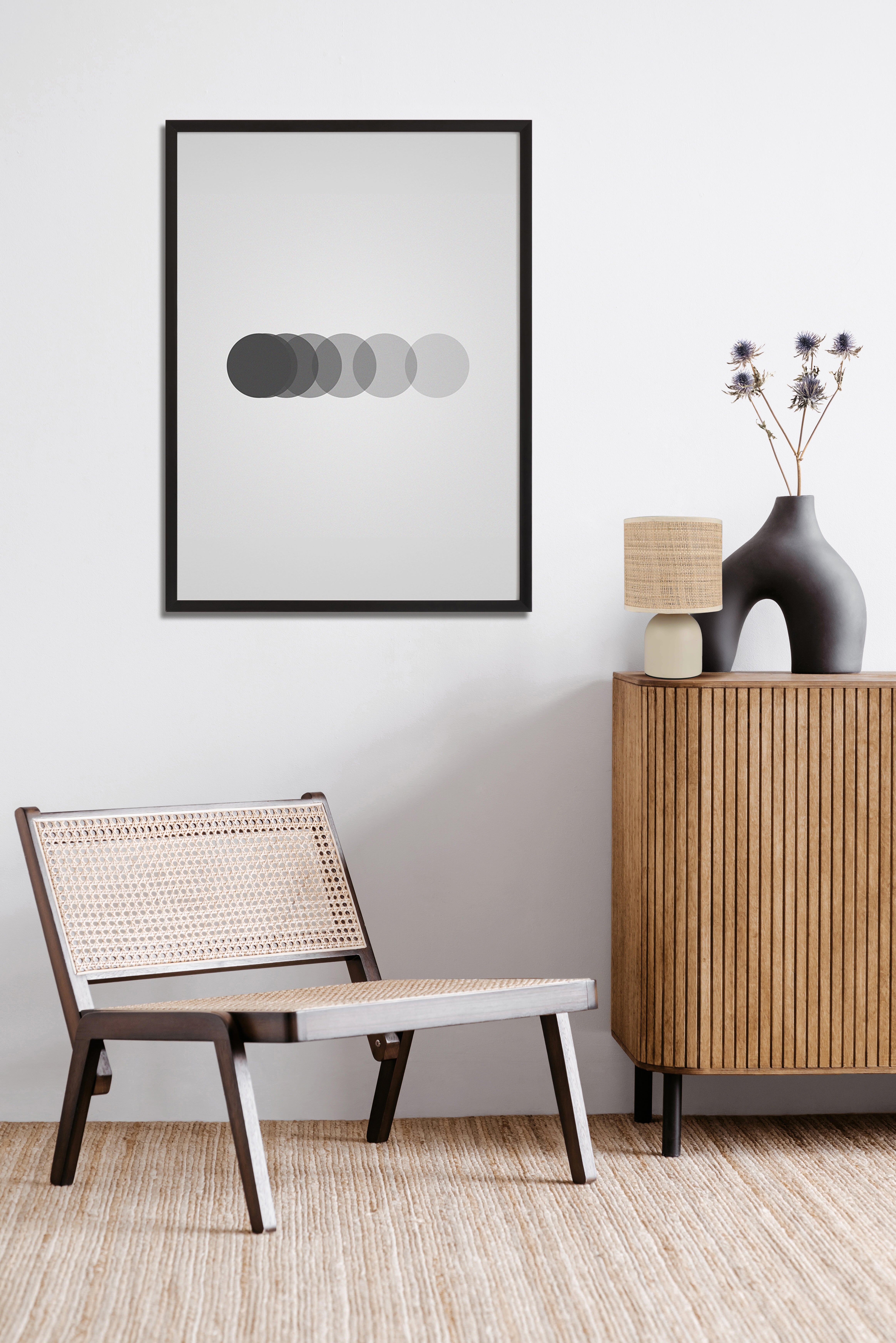 Lampe Oeko, céramique, écru, H.23 cm, E14 - 2