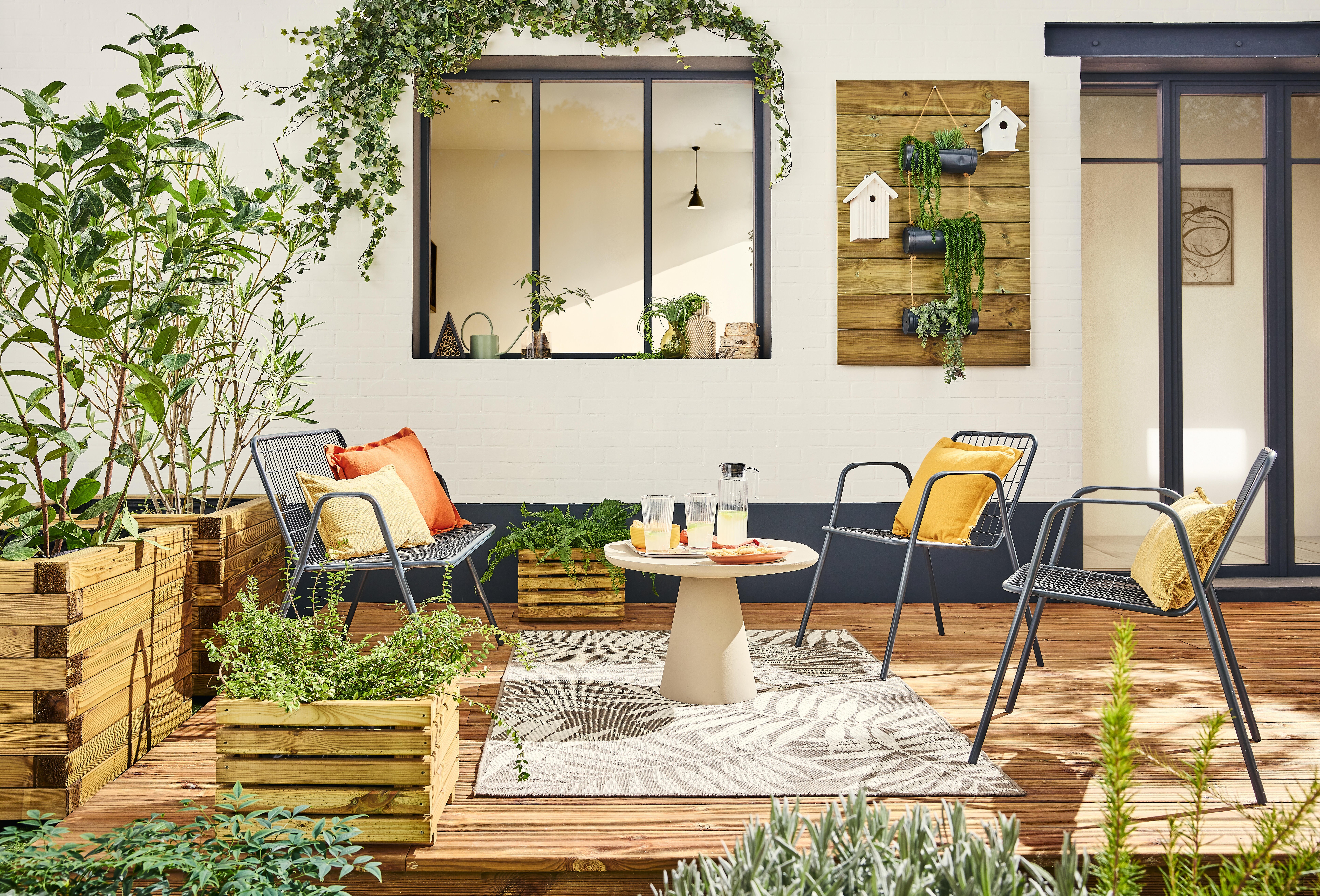 Bac KÜB carré en pin traité CERLAND, L.40 x P.40 x H.28 cm - 2