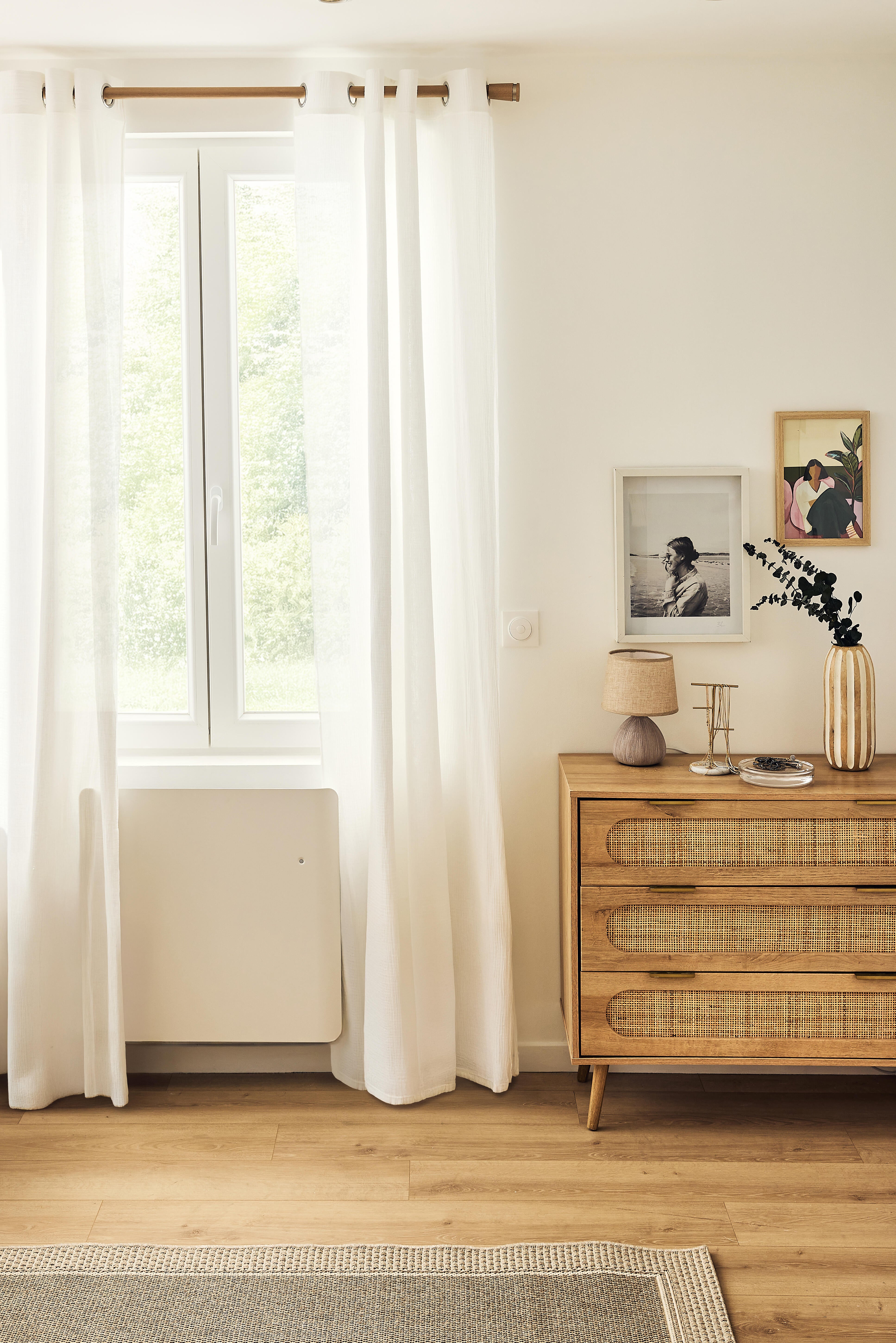 Rideau tamisant, Suzan, coton, blanc H.280 x l.140 cm INSPIRE - 3