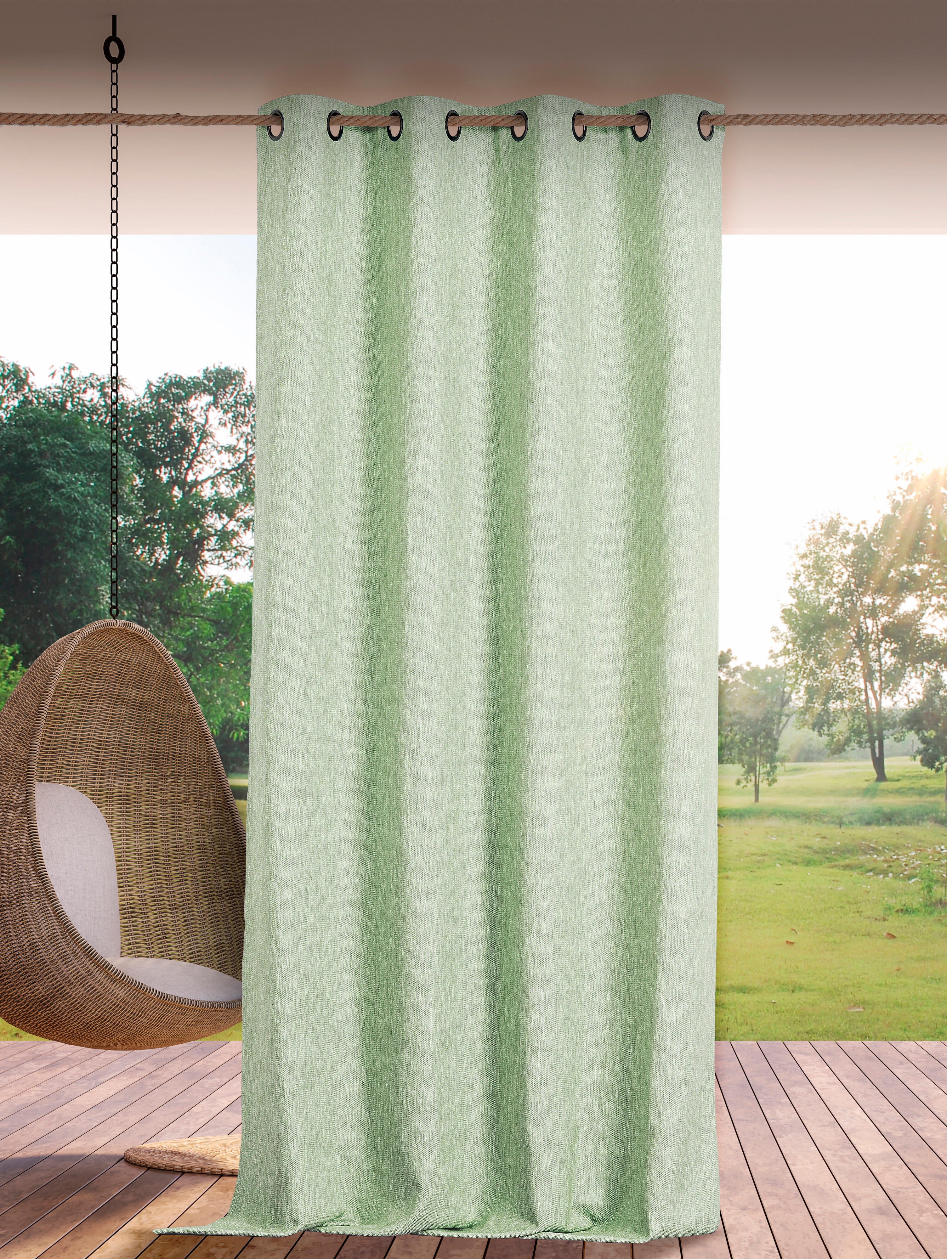 Voilage tamisant, Rooftop, bleu H.265 x l.140 cm - 3