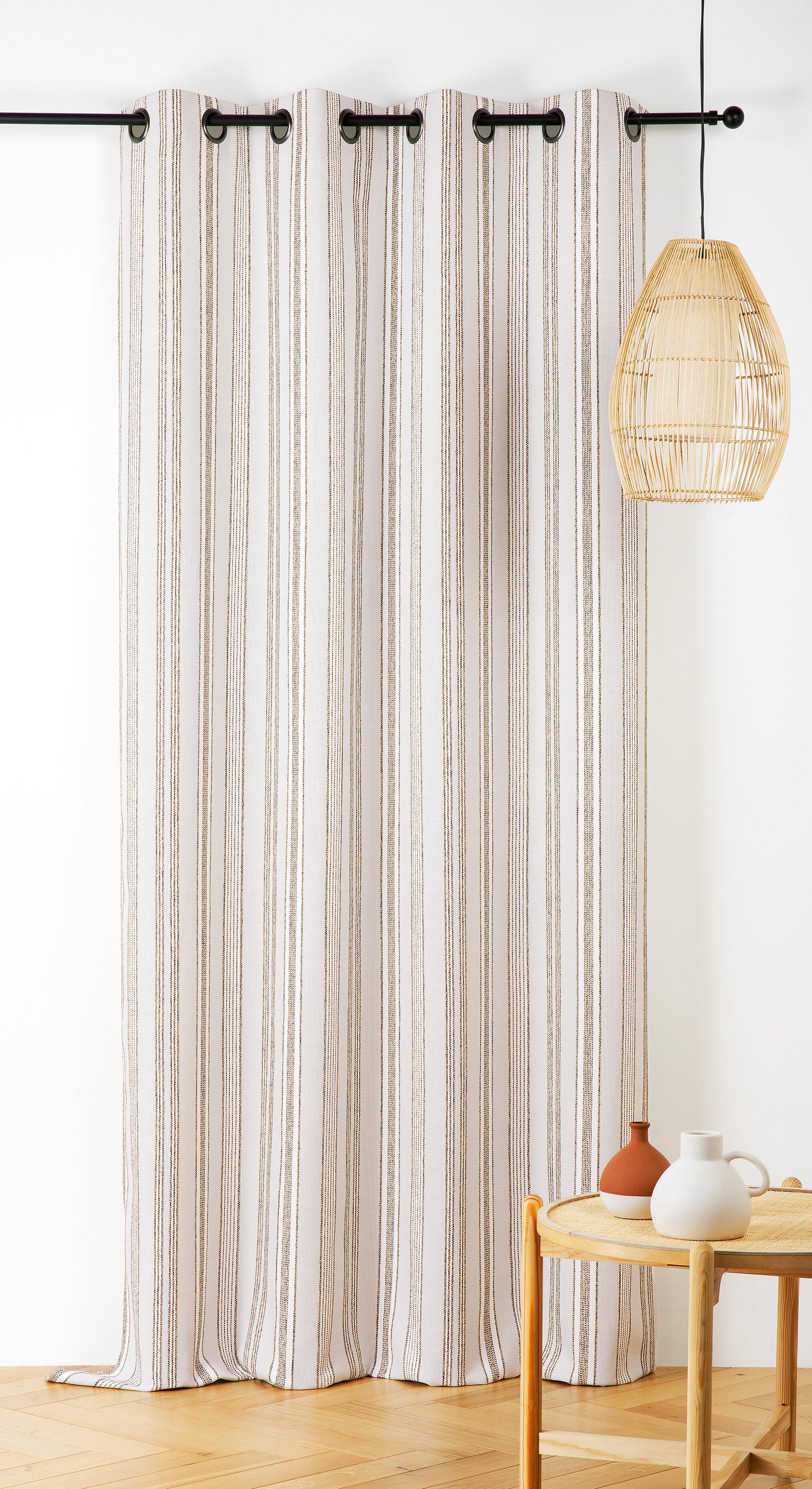 Voilage tamisant, Plage, beige / kaki H.265 x l.140 cm - 3