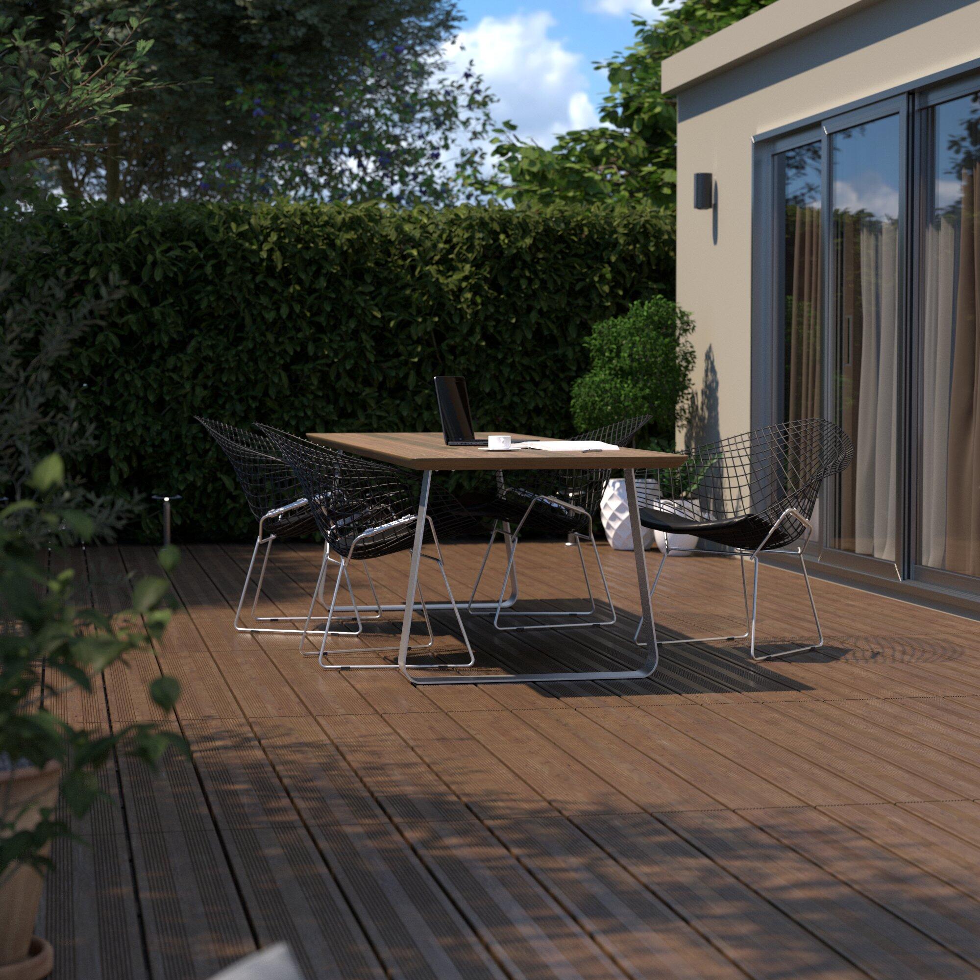 Baldosa madera Pino 100 x 100 cm y 38 mm marrón CERLAND clase de uso 4 - 3