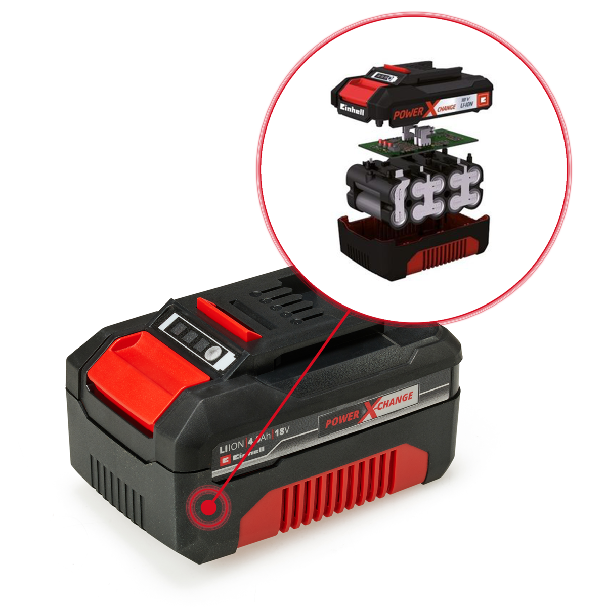 Batteria EINHELL PXC CB A1 Power X-Change 18V 4Ah, 2 pezzi - 7