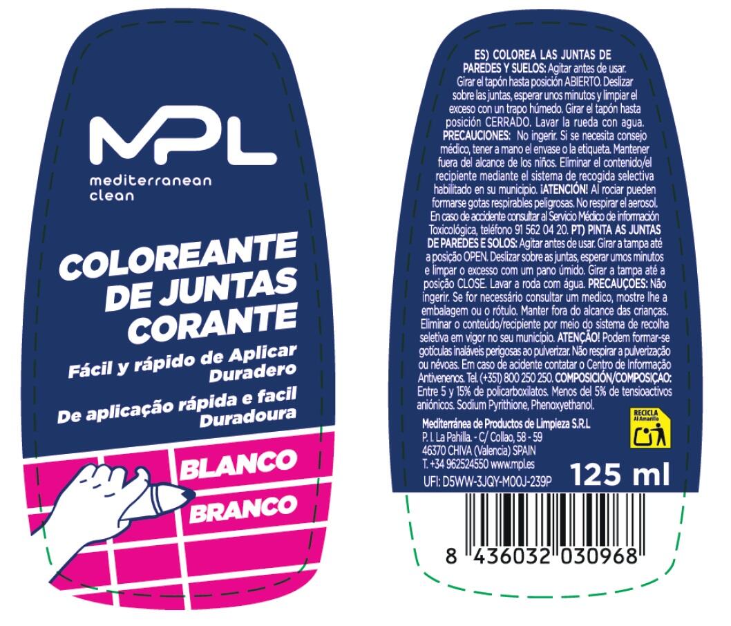 Caneta renovadora de juntas branco 125ml MPL - 3