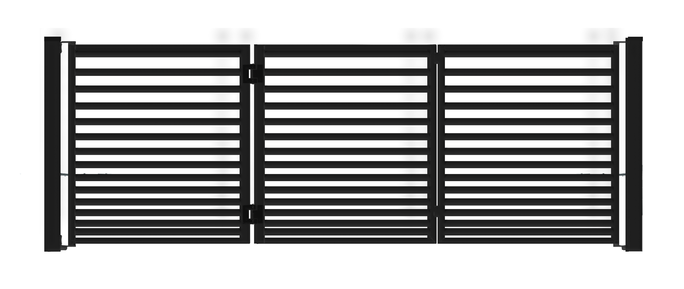 Brama łamana 2+1 Bali II 4x1,5 m czarna automat Polbram