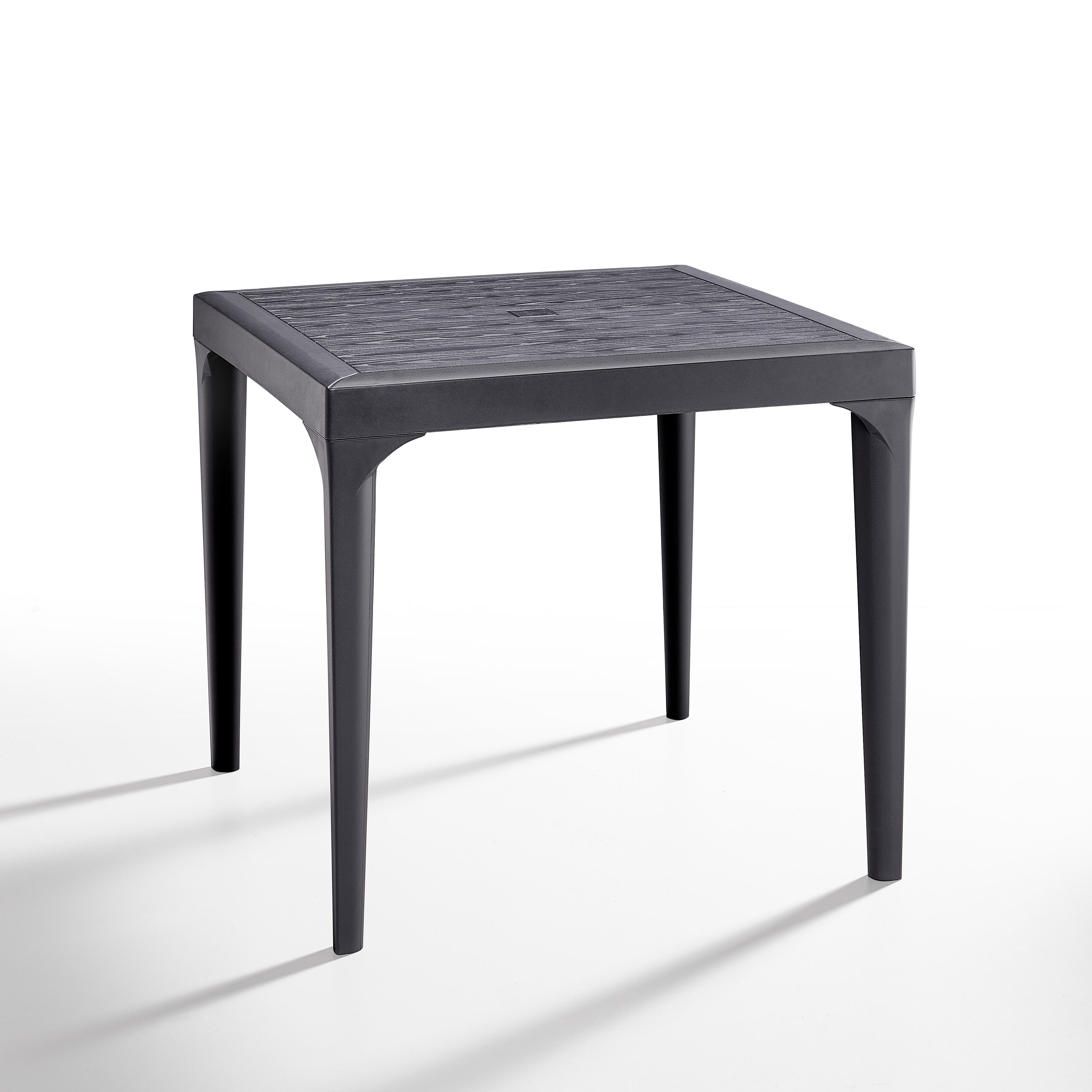 Mesa de jardín de comedor de polipropileno malmo gris de 80x74x80 cm