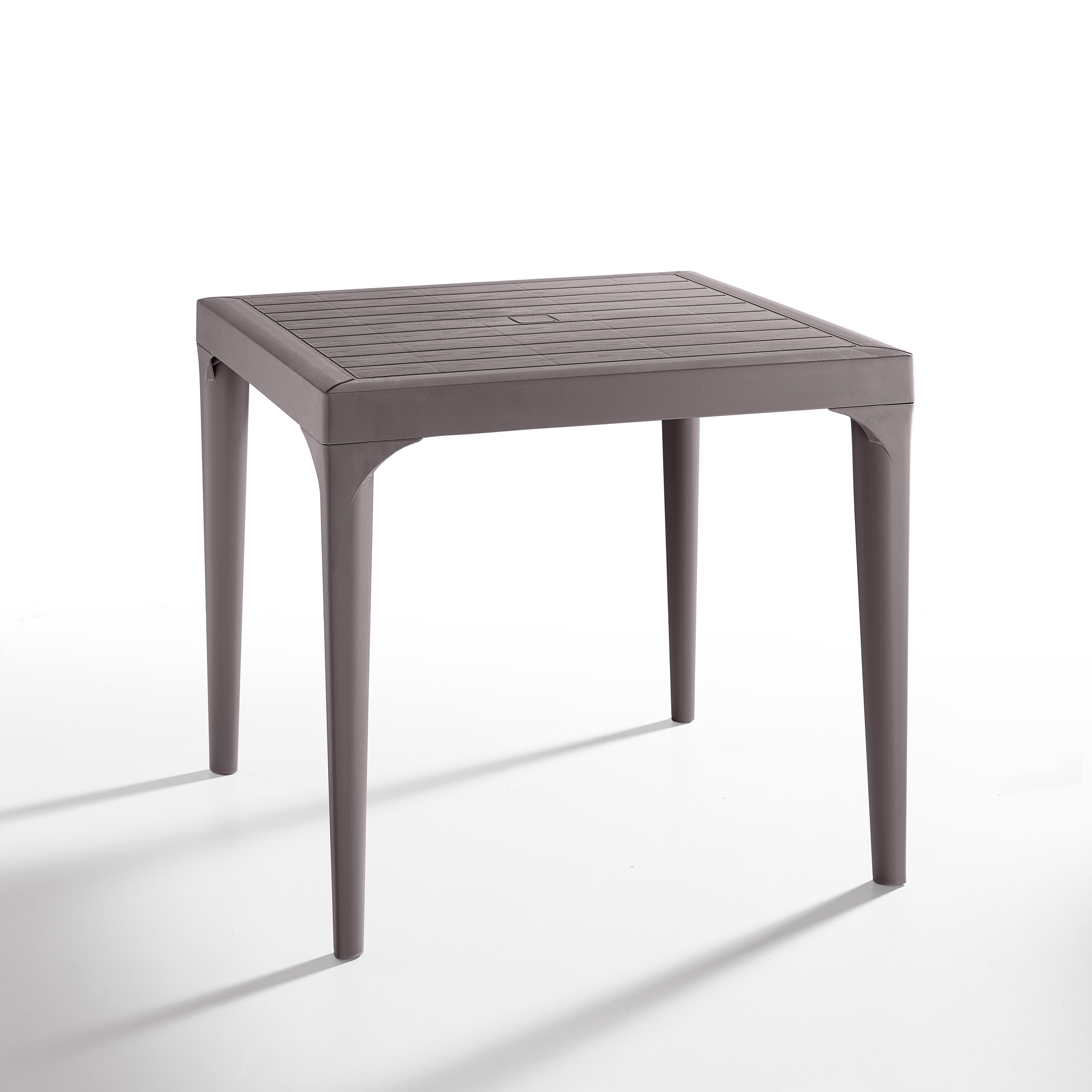mesa de jardin de comedor de polipropileno malmo beige de 80x74x80 cm