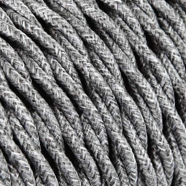 Cavo tessile 2 x 0.75 mm² L 3 m MERLOTTI grigio matassa