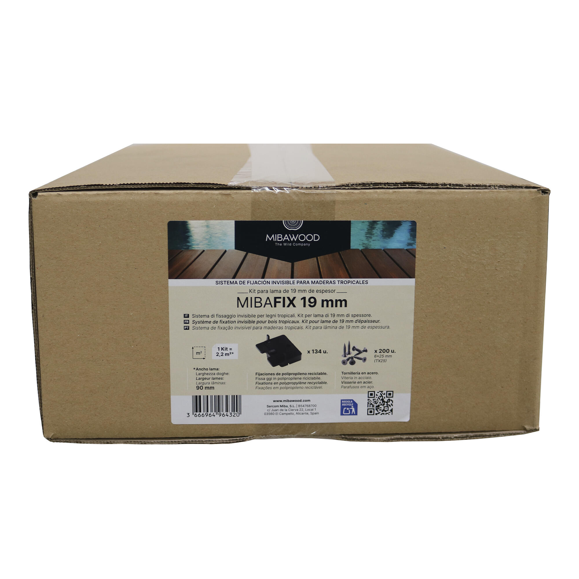 Kit de instalação invisível para lâminas de madeira tropical de 19mm - 4