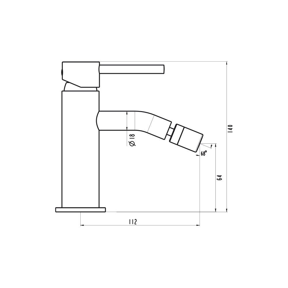 Grifo monomando de bidé GME SLIM negro mate. Latón - 2