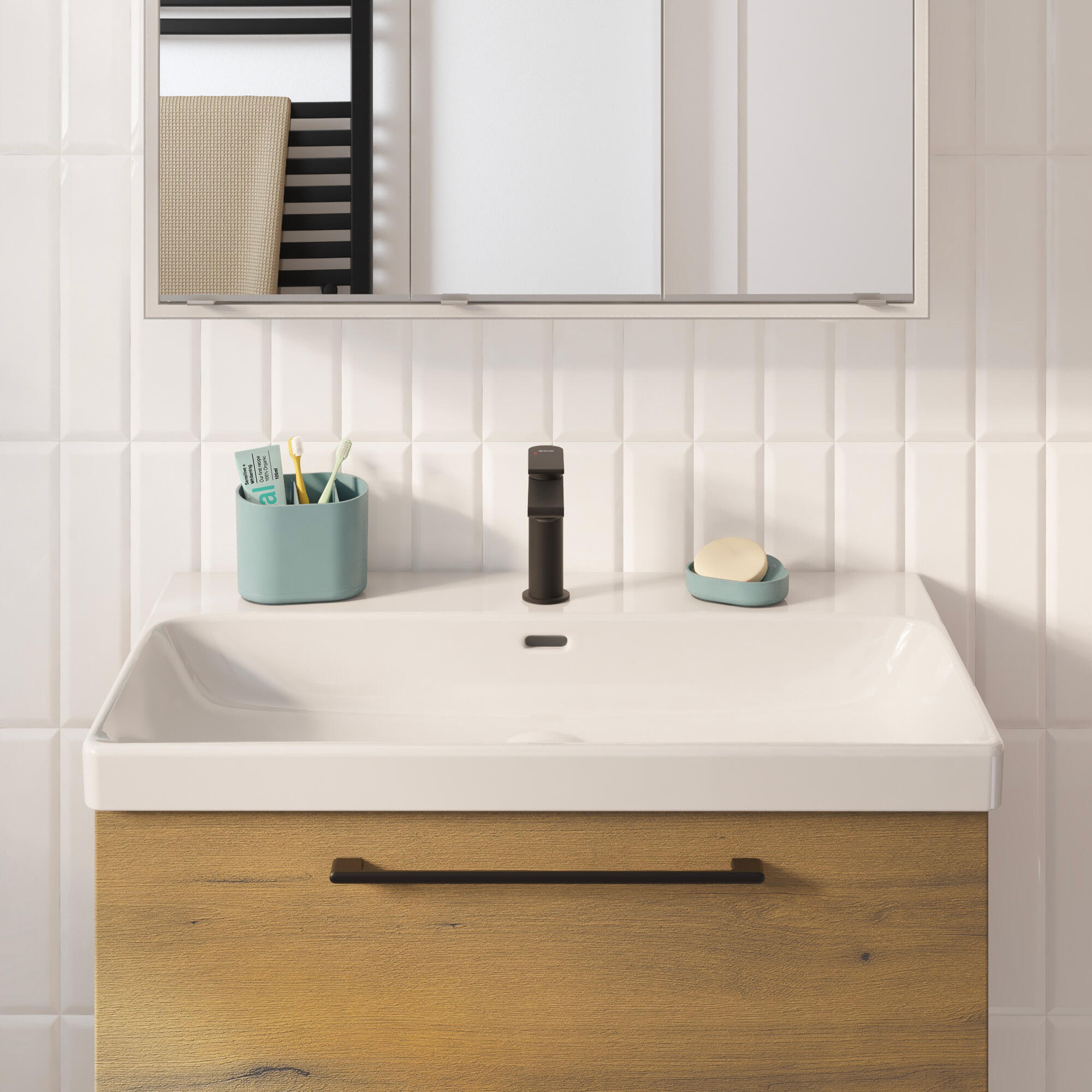 Grifo de lavabo SENSEA Cinta monomando negro mate. Latón - 2